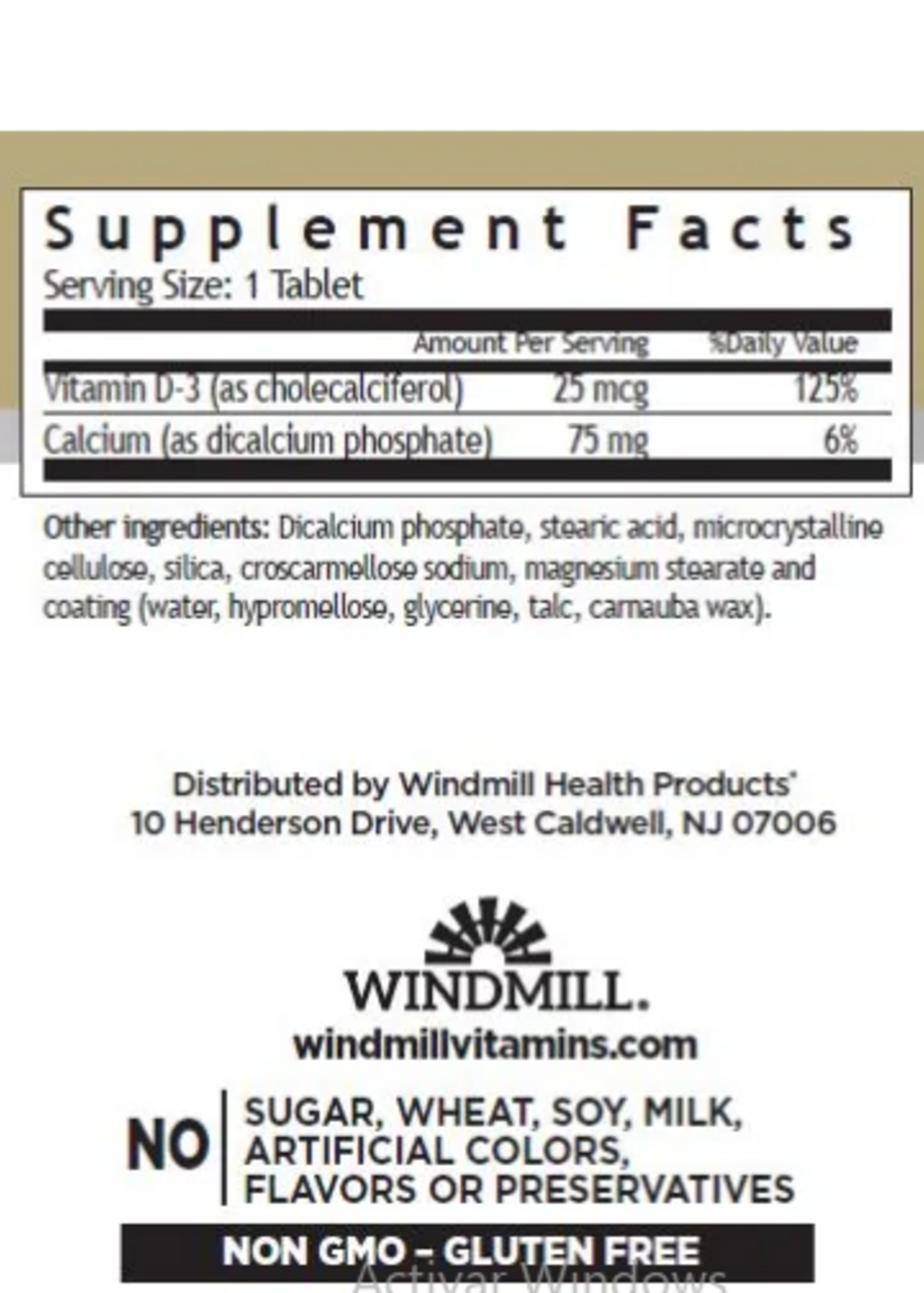 WHP VITAMINA D3 25 MCG 100 TAB WHP