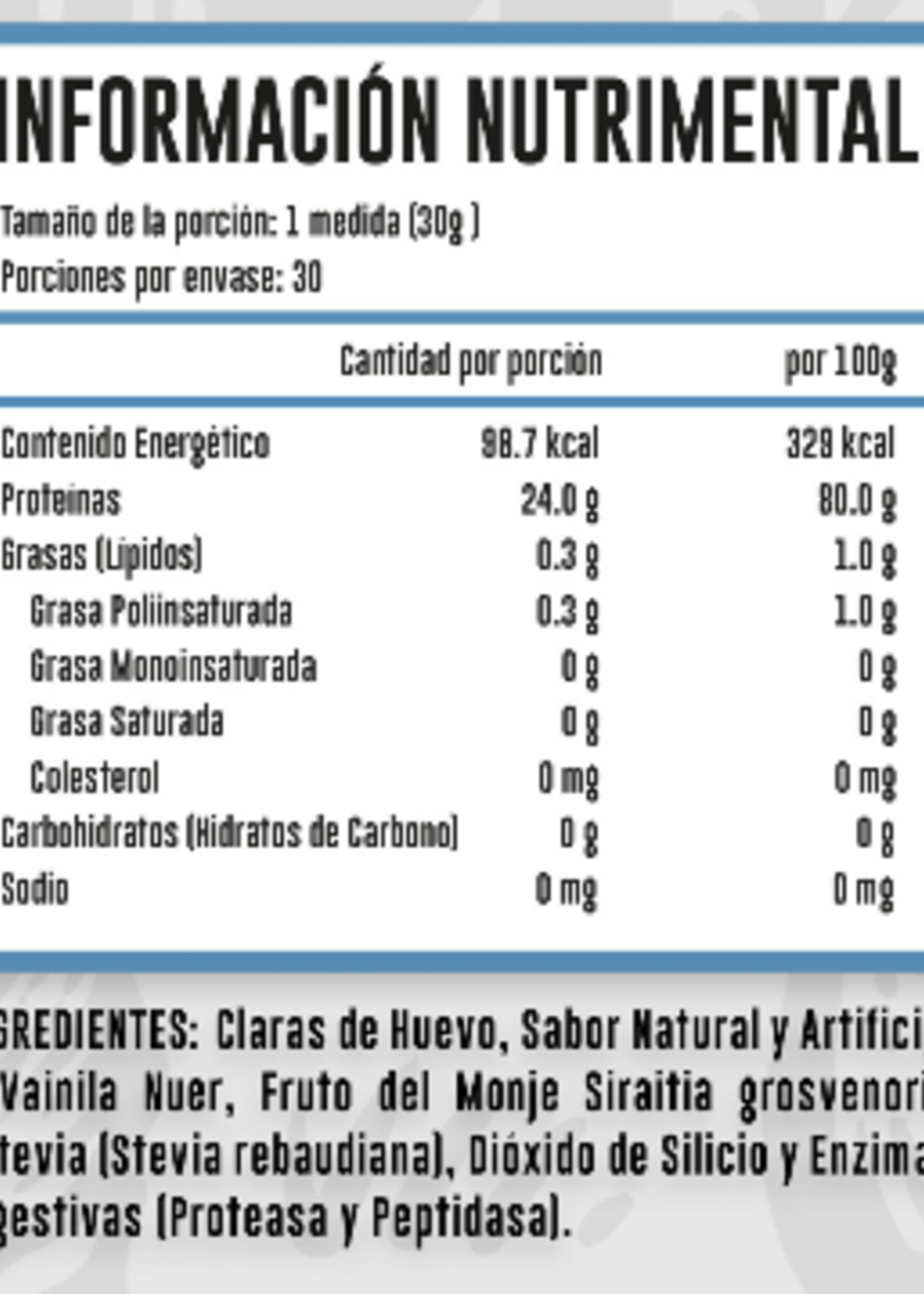 ADVANCE NUTRITION CLARAS DE HUEVO NATURALS 30 SERV