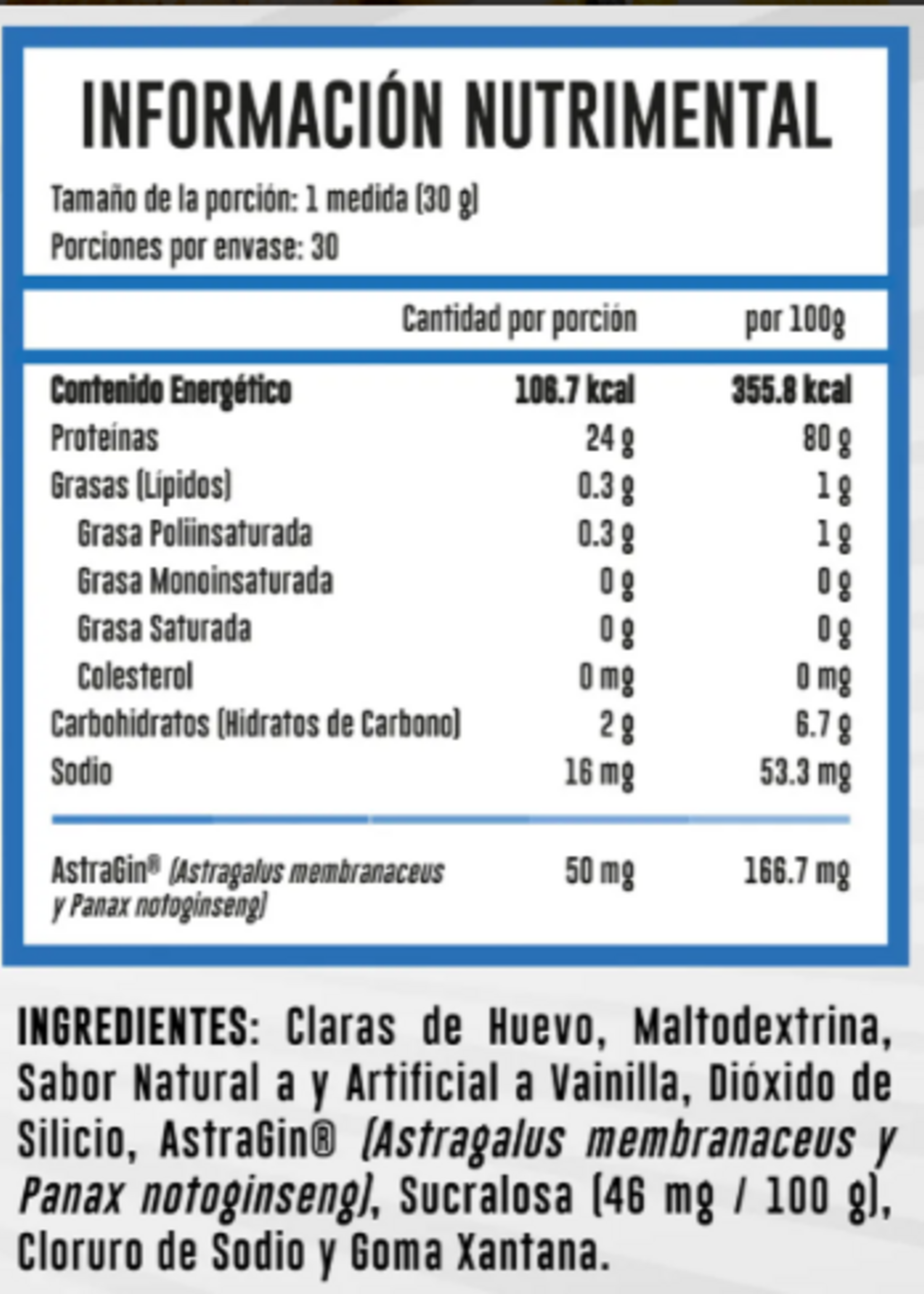 ADVANCE NUTRITION CLARAS DE HUEVO NATURALS 30 SERV