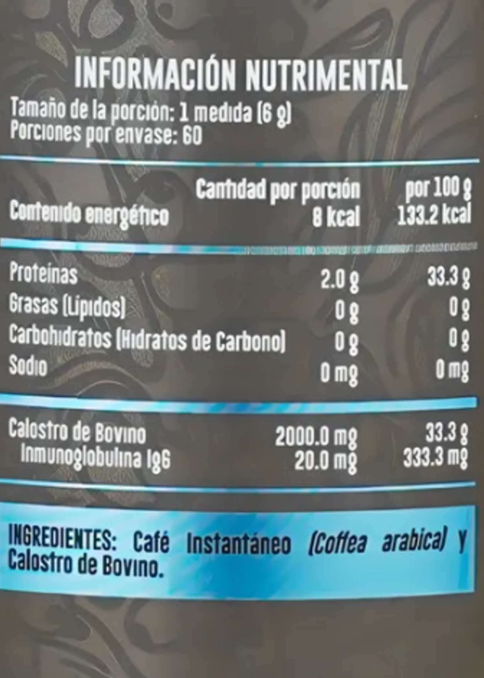 ADVANCE NUTRITION COFFEE CALOSTRO BOVINO ADVANCE 60 SERV