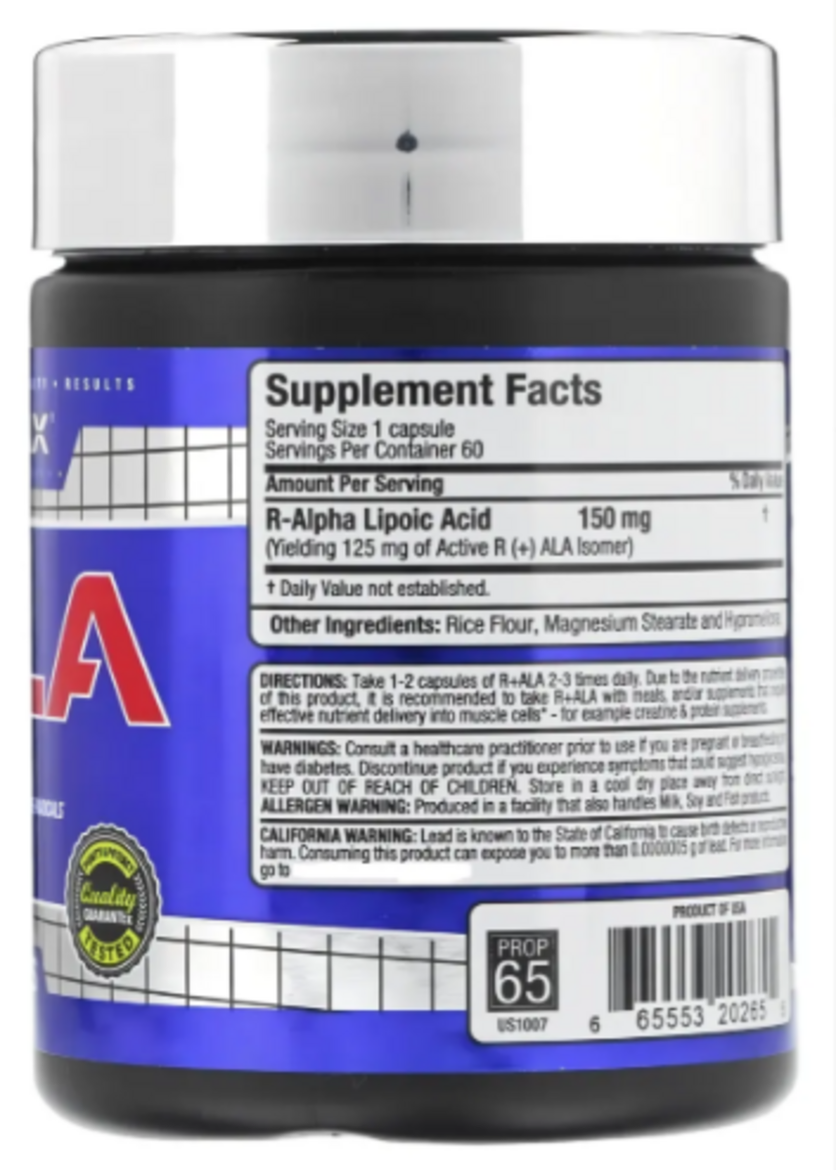 ALLMAX RALA ALLMAX (ALPHA LIPOIC) 150 MG 60 CT