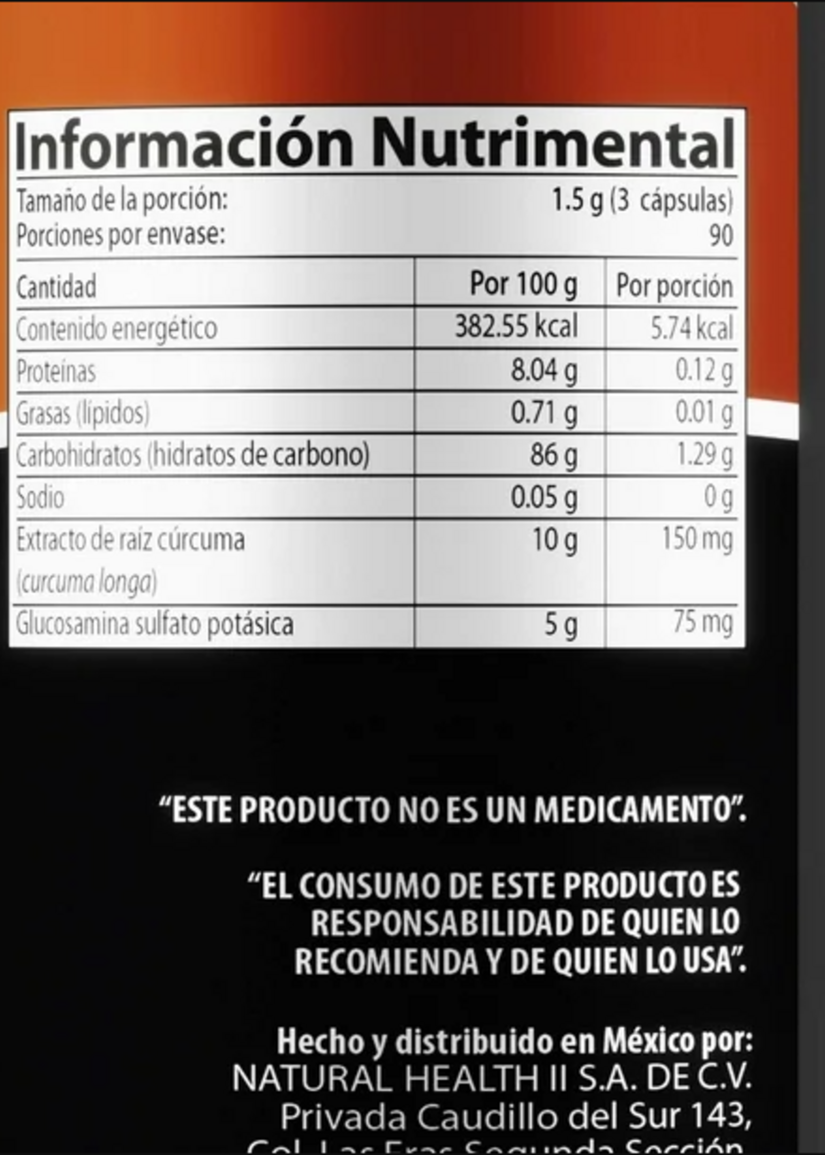 NATURAL HEALTH CURCUMA GLUCOSAMINE NATURAL HEALTH 270 CAP