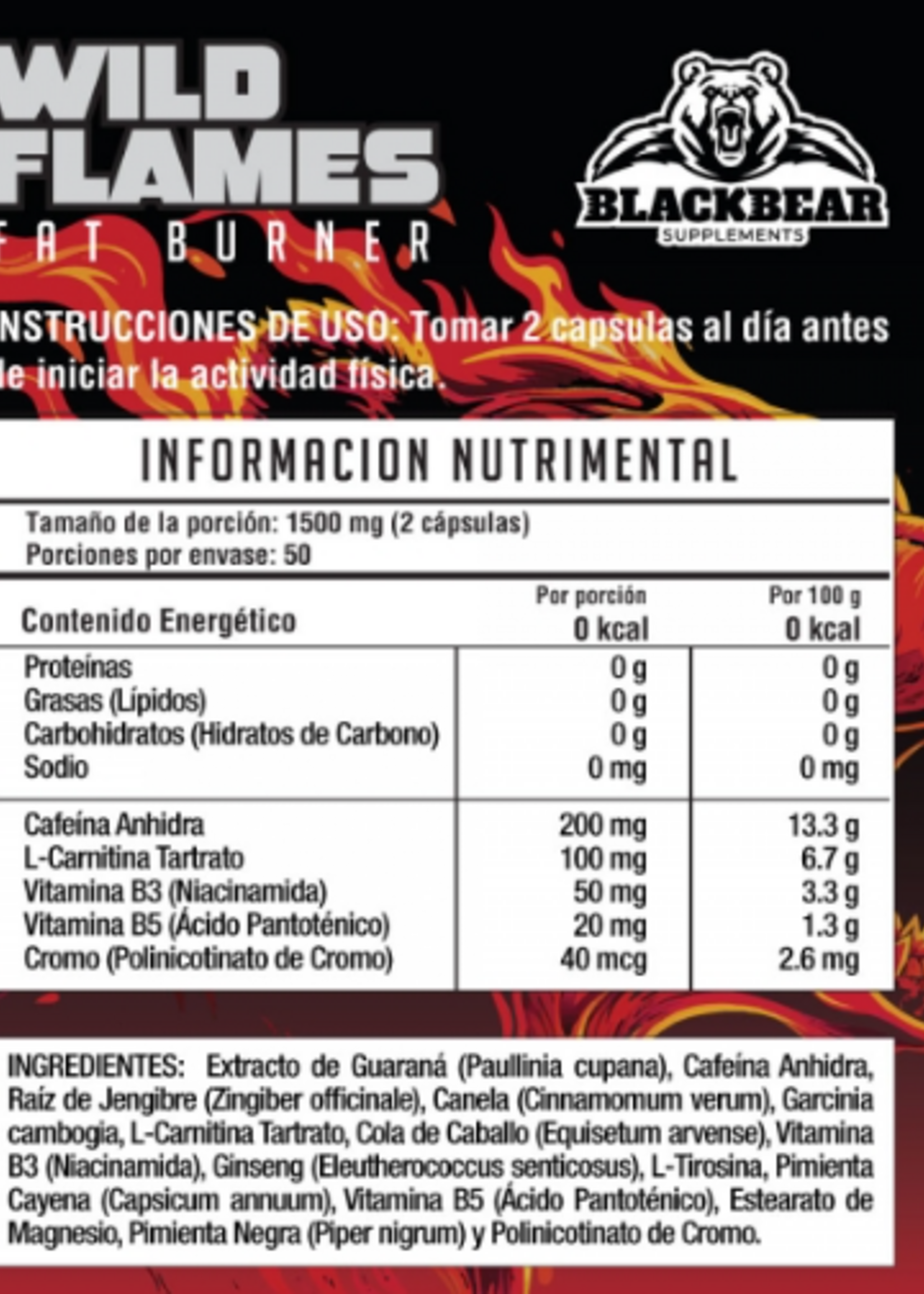 BLACKBEAR WILD FLAMES BLACKBEAR 100 CAP