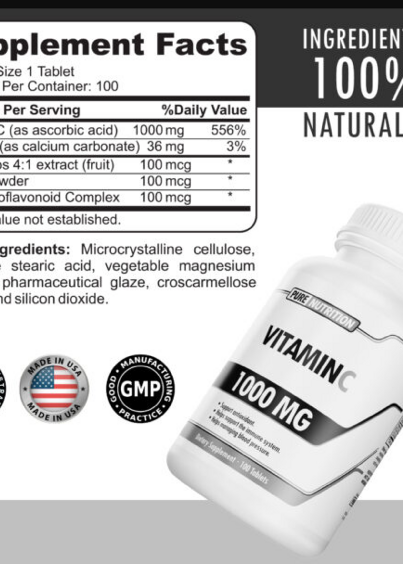 PURE NUTRITION VITAMINA C PURE NUTRITION 1000 MG 100 TAB