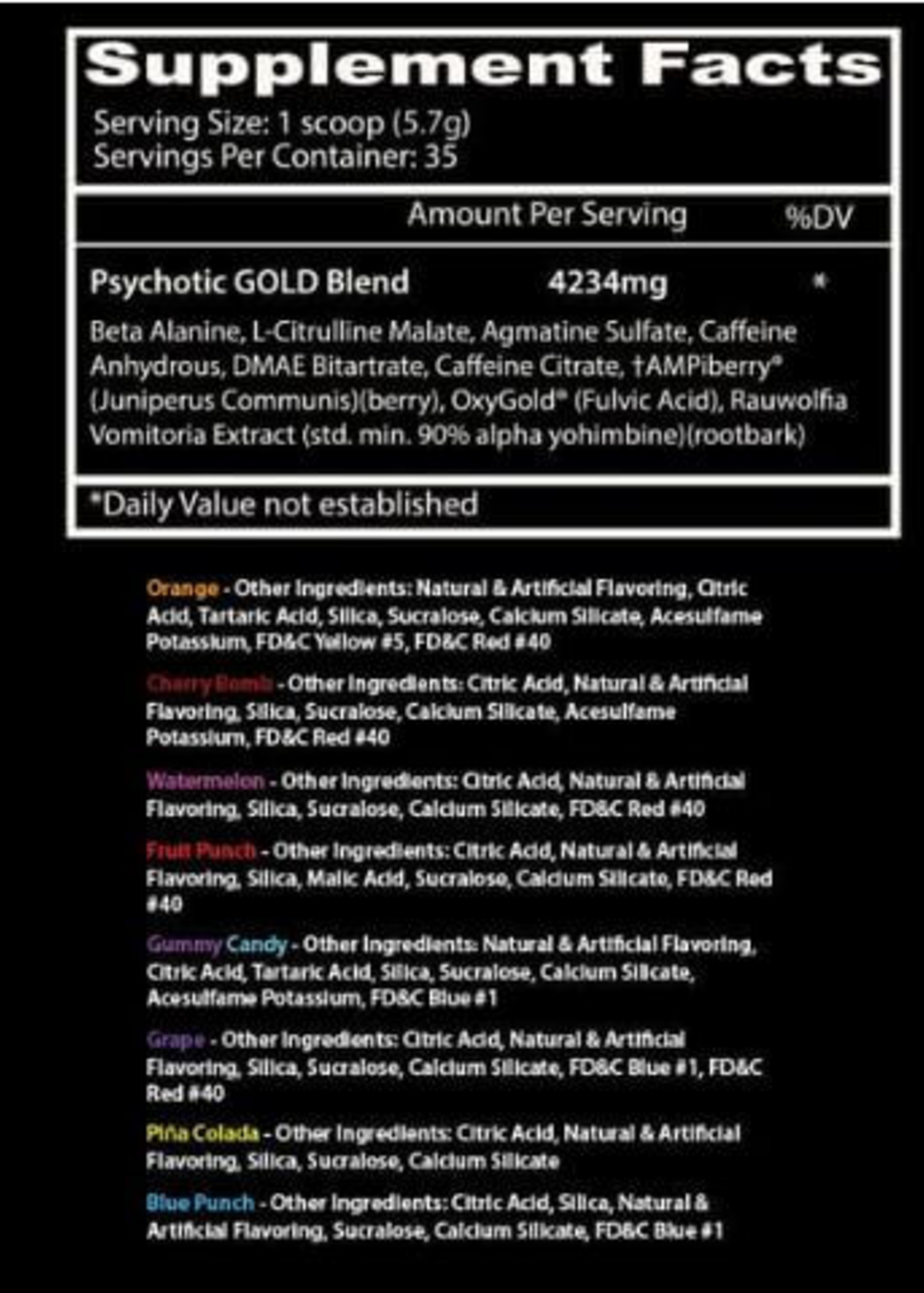 INSANE LABZ PSYCHOTIC GOLD BAG 30 STICK VARIADO