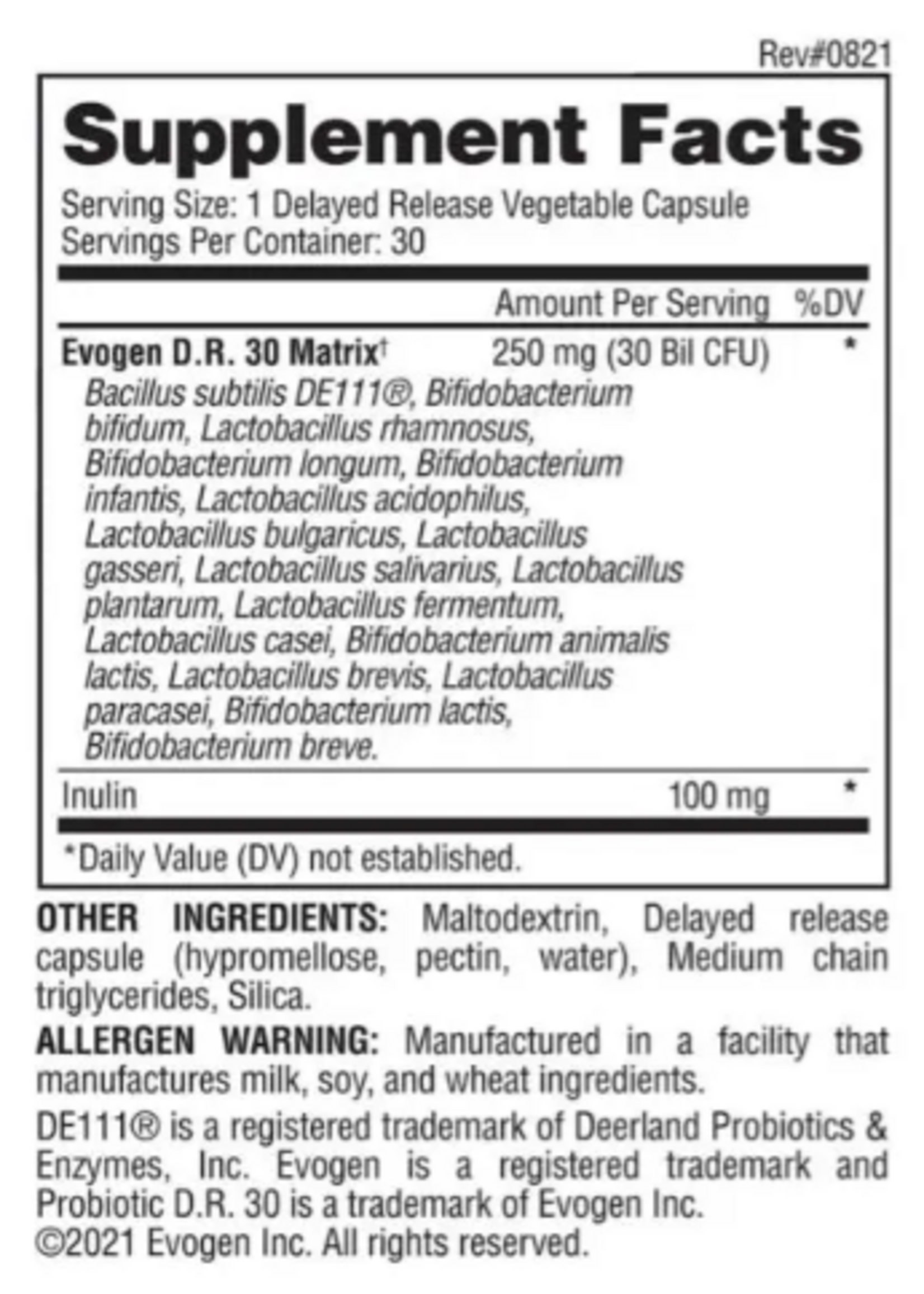 EVOGEN PROBIOTICOS EVOGEN 30 CAP