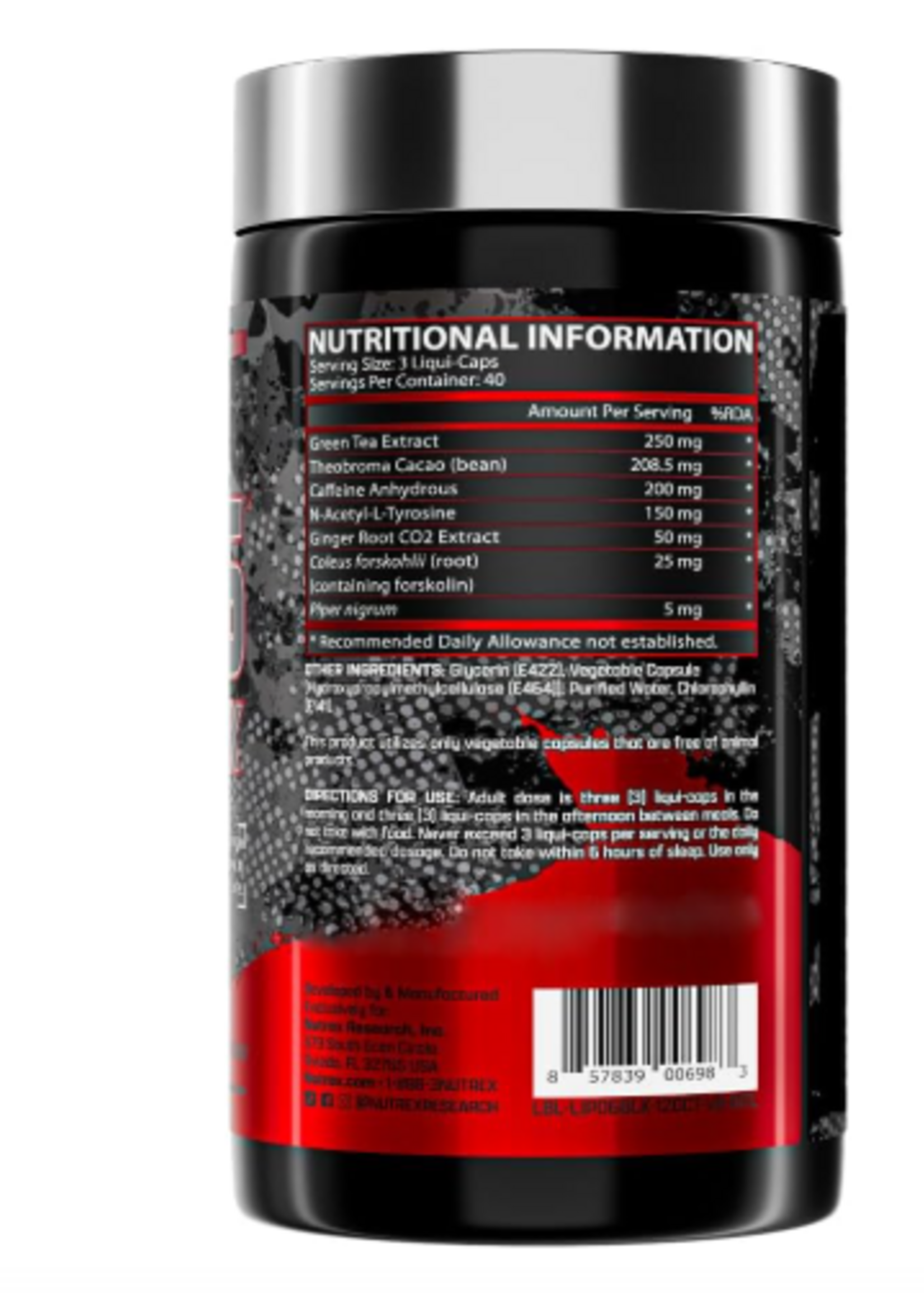 NUTREX LIPO 6 BLACK ROJO 120 CAP
