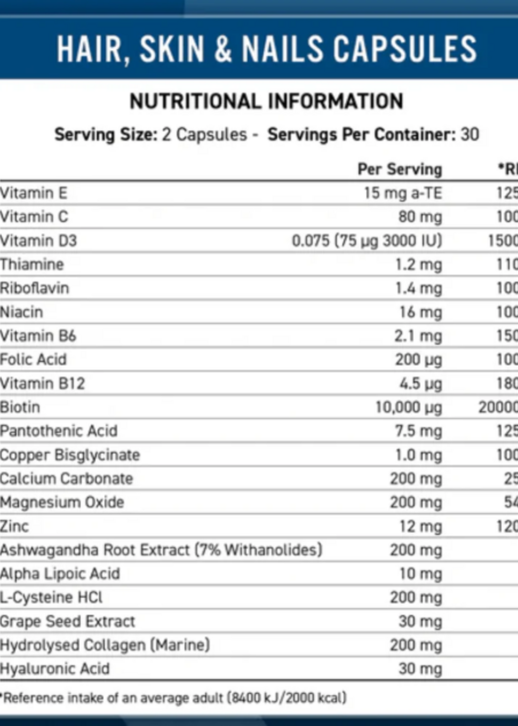 APPLIED NUTRITION HAIR, SKIN Y NAILS 60 CAP APPLIED NUTRITION