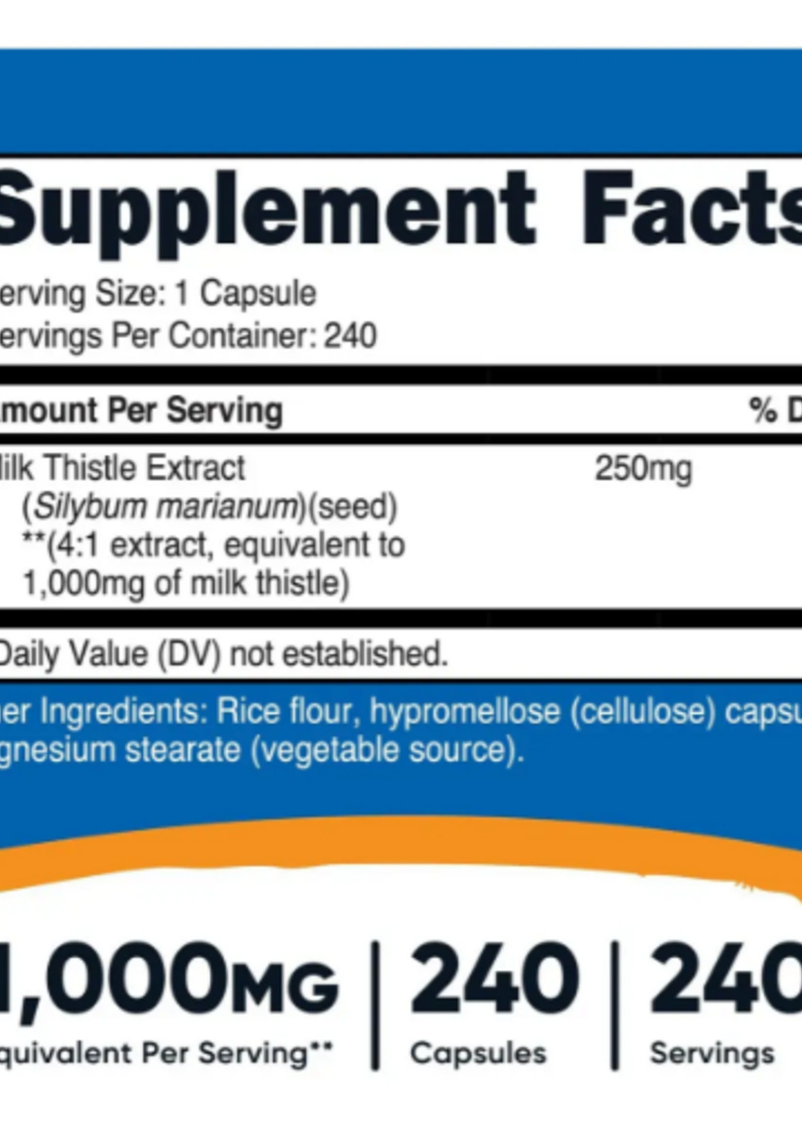 NUTRICOST MILK THISTLE 1,000 MG 240 CAP NUTRICOST