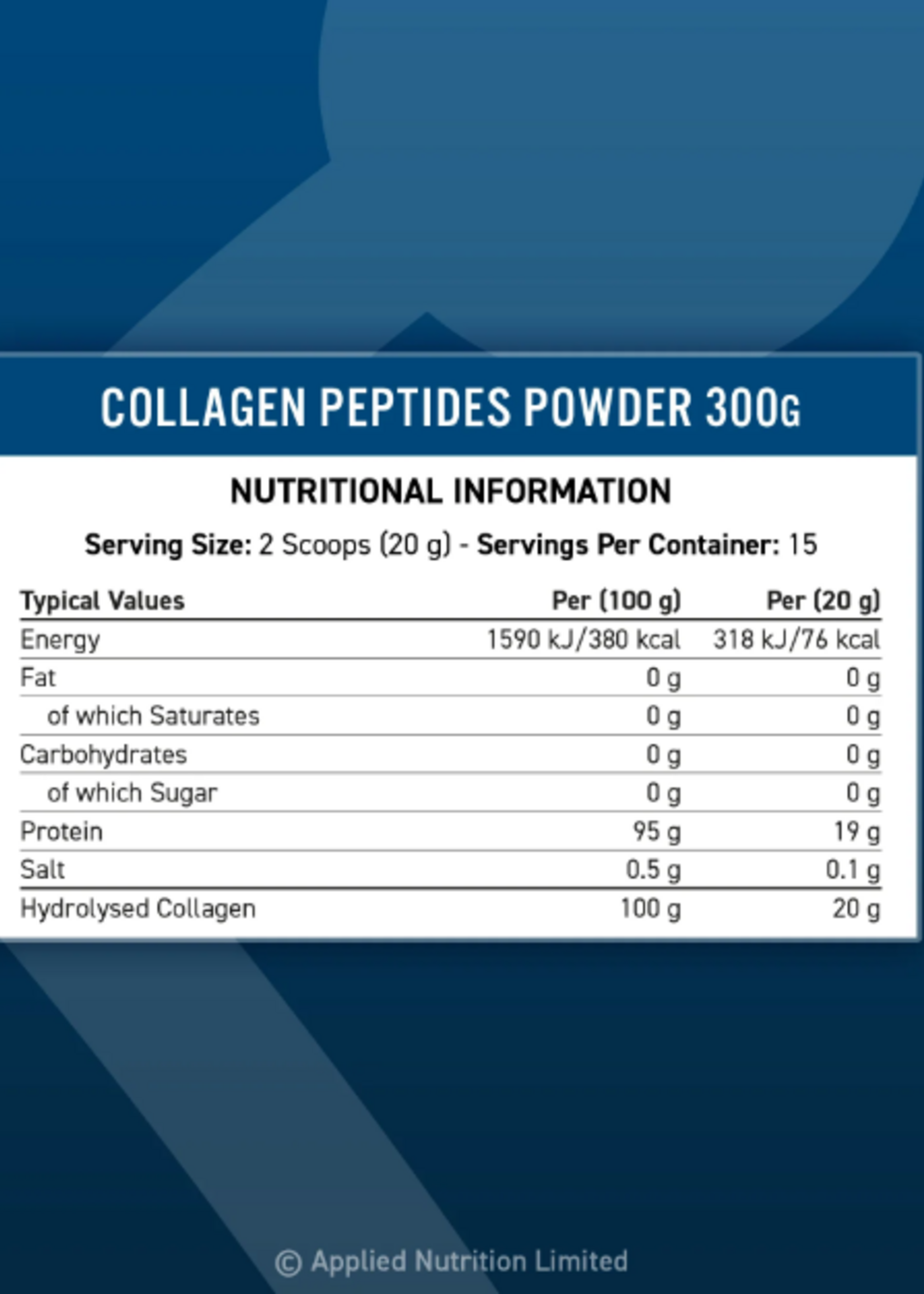 APPLIED NUTRITION COLLAGEN PEPTIDES 15 SERV - UNFLAVORED APPLIED NUTRITION