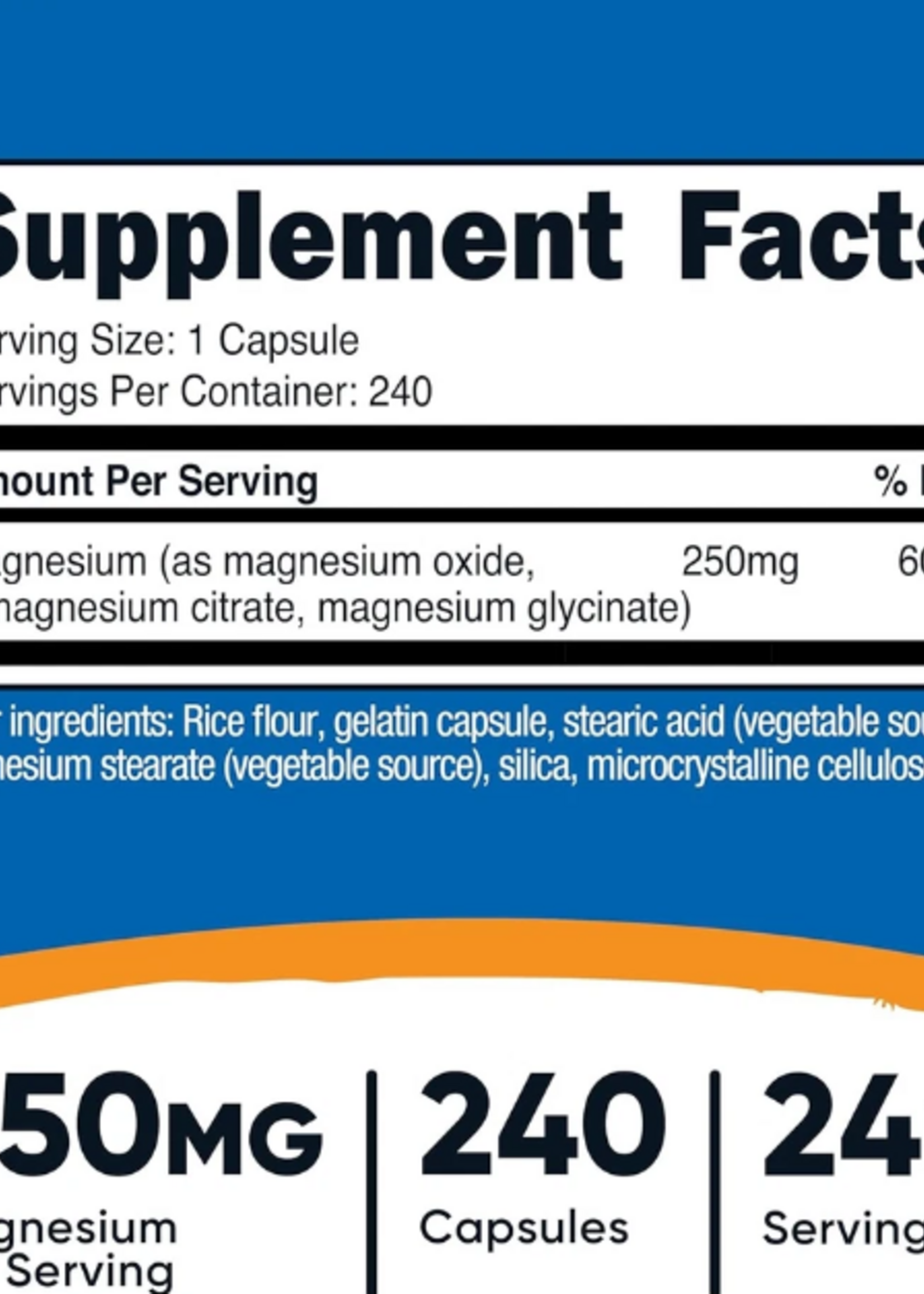 NUTRICOST MAGNESIUM EXTRA STRENGTH NUTRICOST 240 CAP (GLICINATO)
