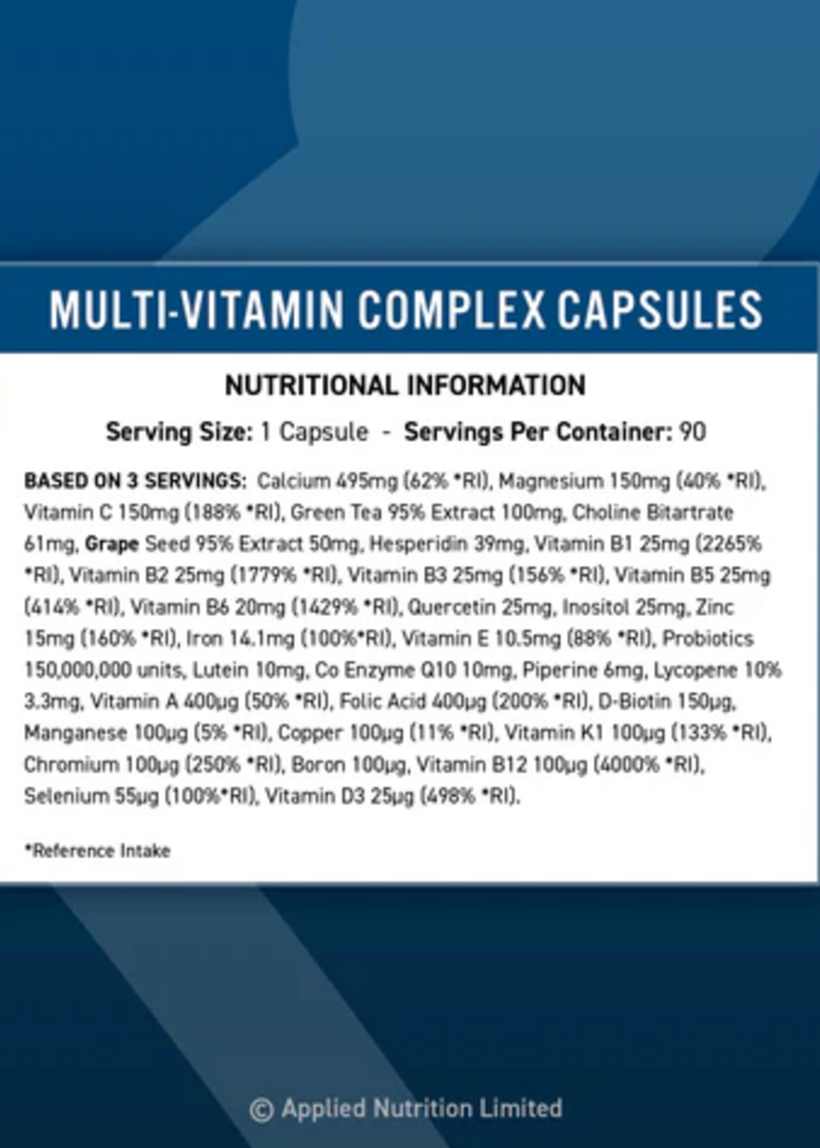 APPLIED NUTRITION MULTI-VITAMIN COMPLEX 90 CAP APPLIED NUTRITION