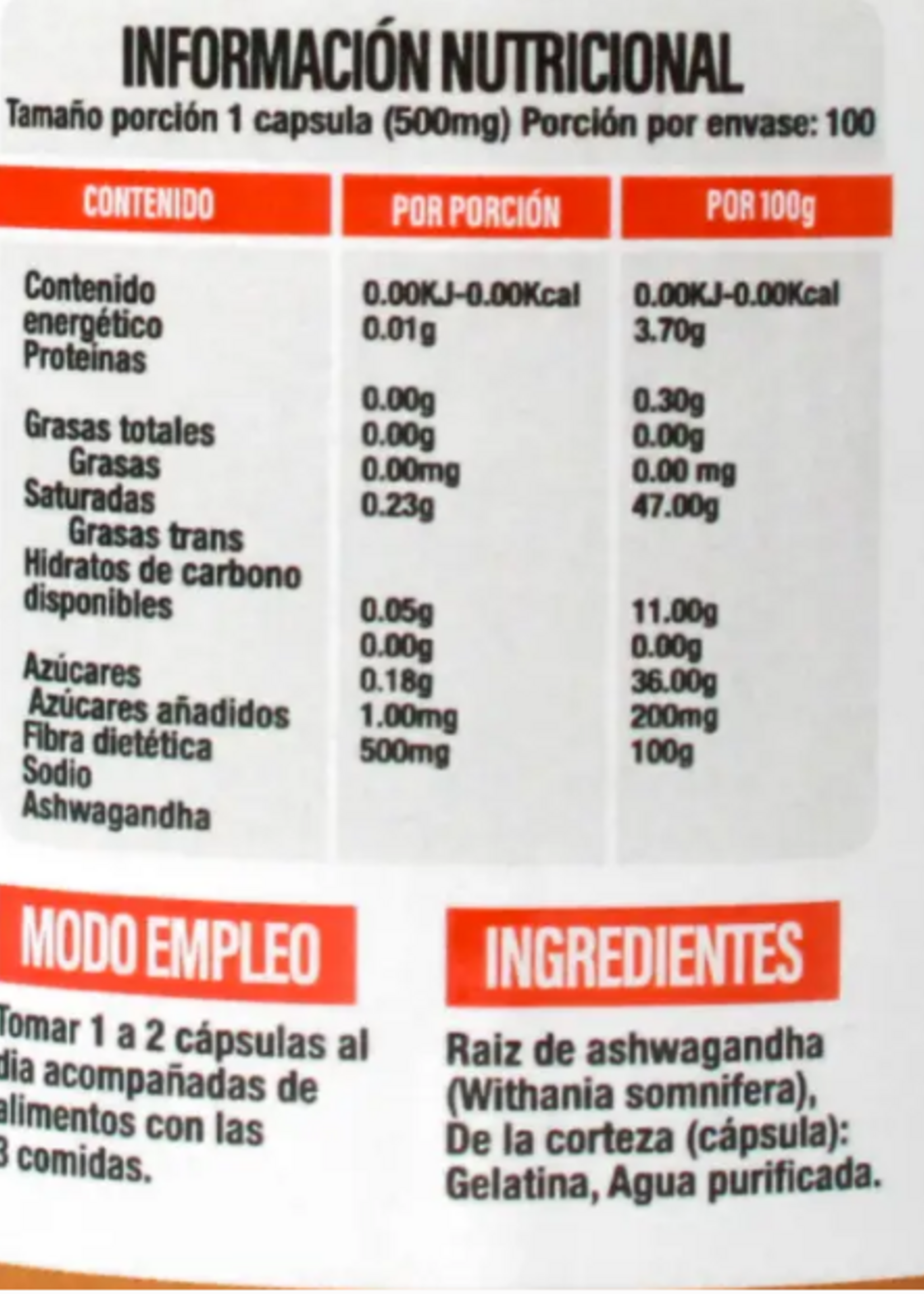 SUPERLABS NUTRITION ASHWAGANDA SUPERLABS 500 MG 100 CAP