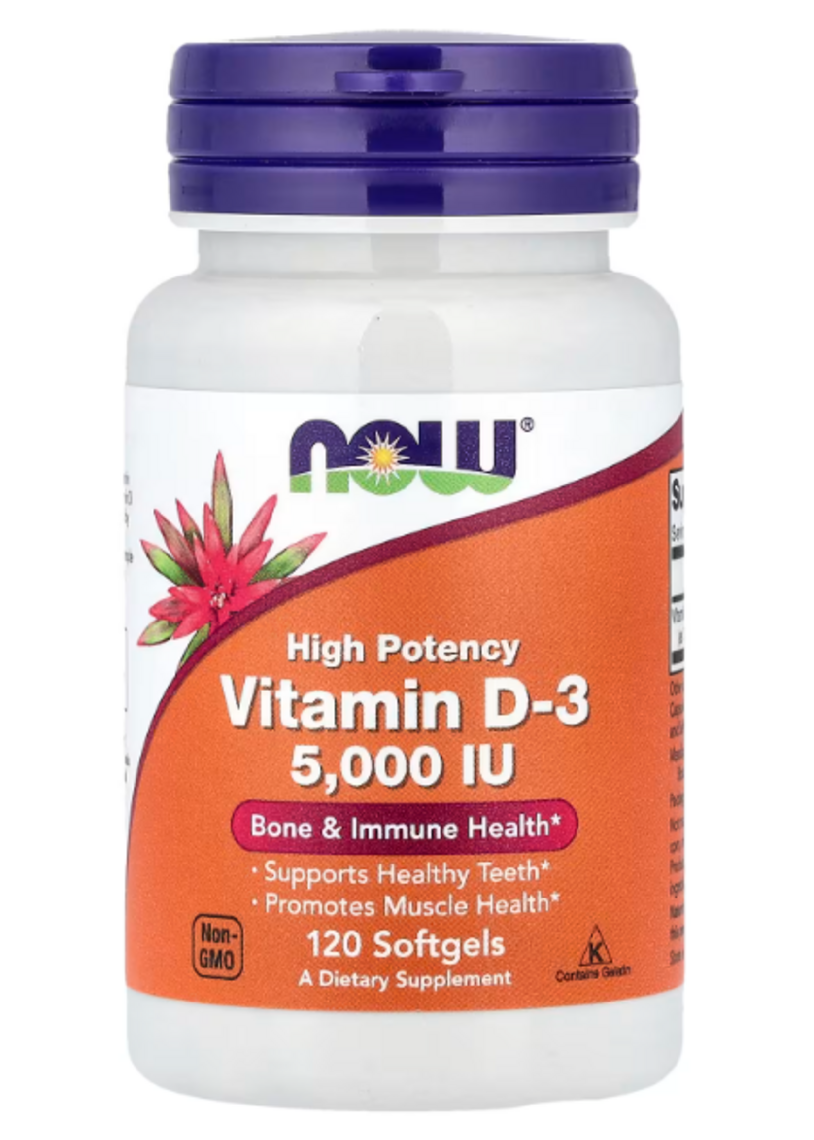 NOW VITAMINA D3 NOW 5,000 UI 120 SOFTGELS