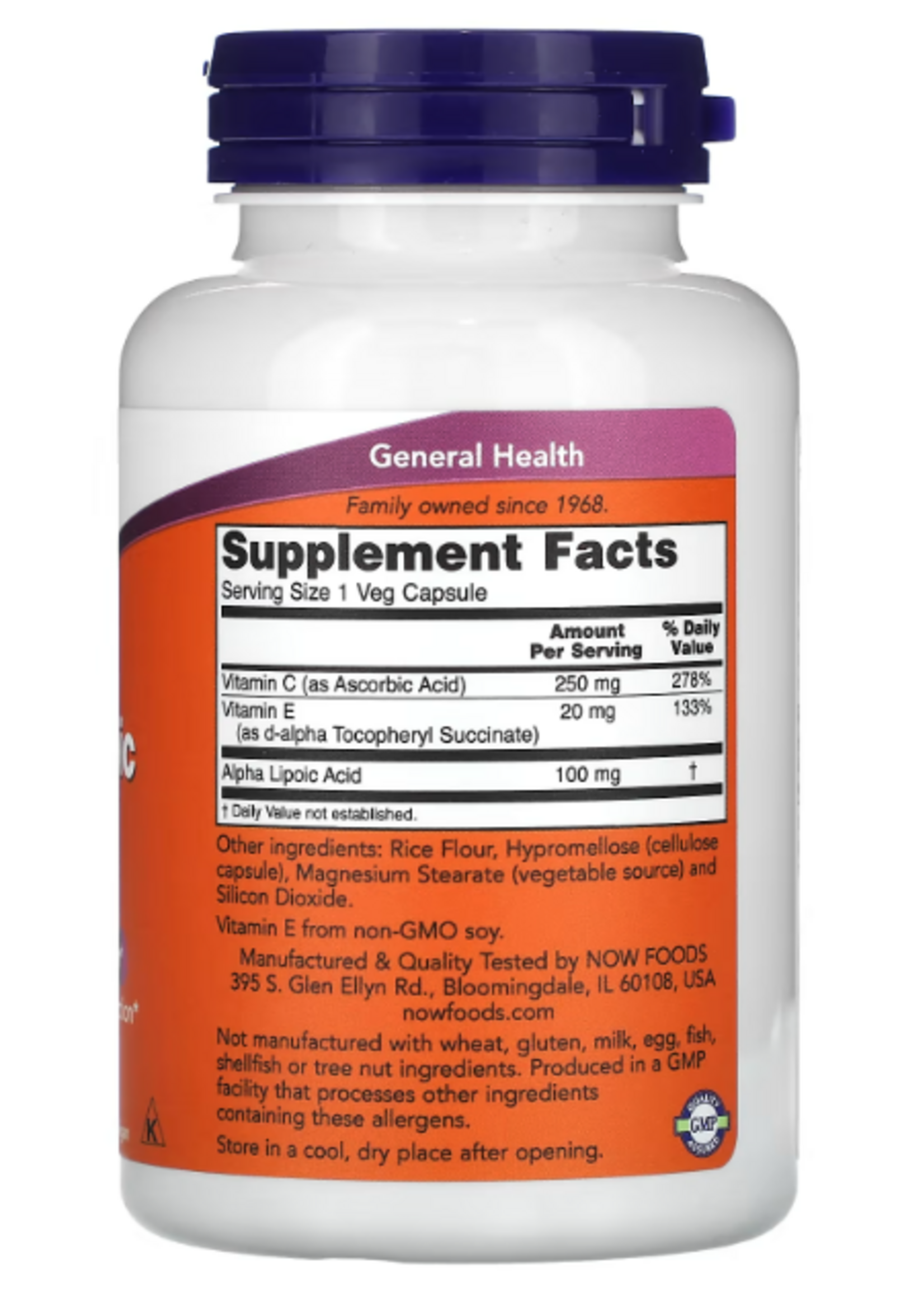NOW ALPHA LIPOIC ACID NOW 100 MG 60 CAP