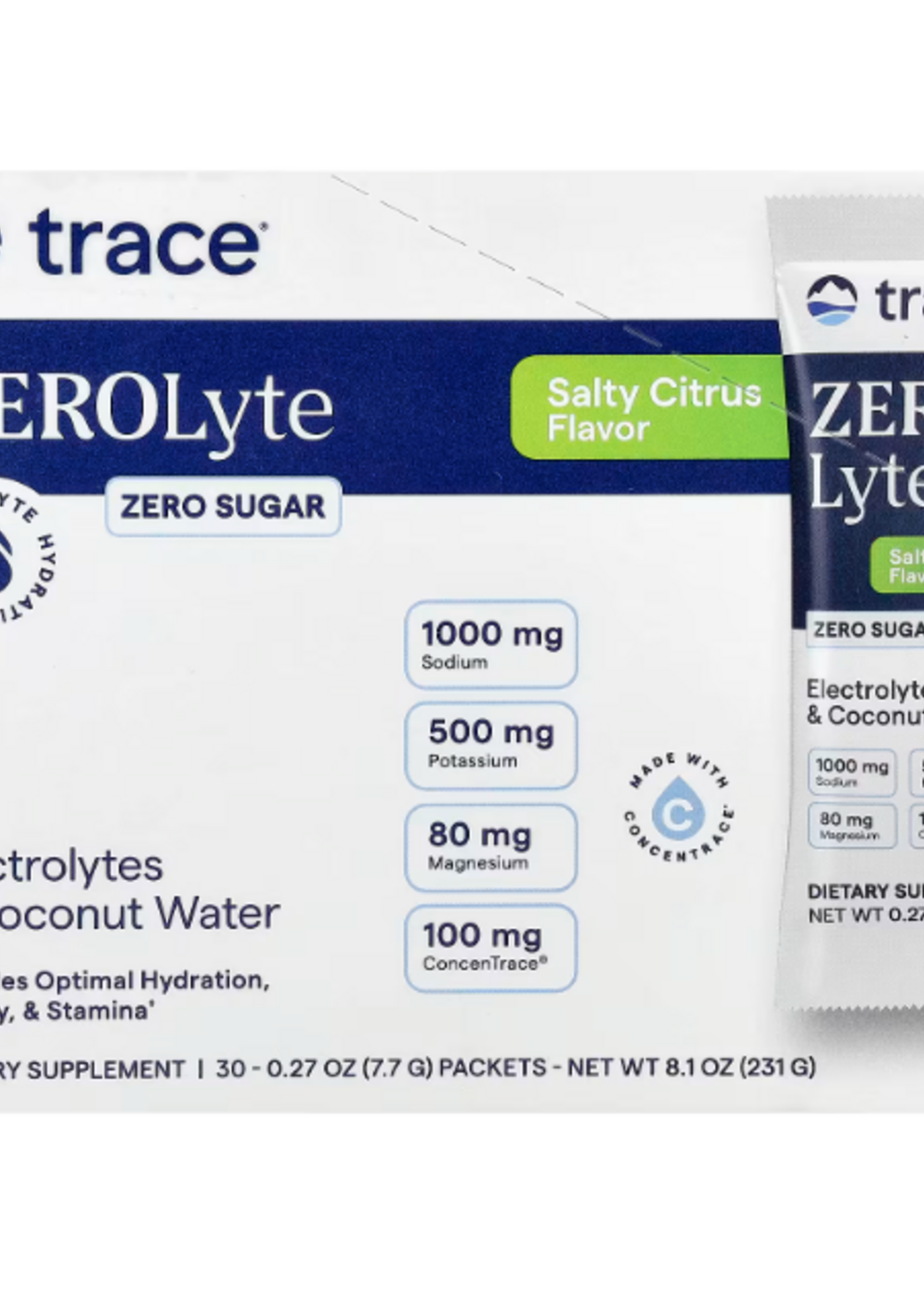 TRACE MINERALS TRACE MINERALS ZEROLYTE ELECTROLITOS & COCONUT WATER 1 STICK