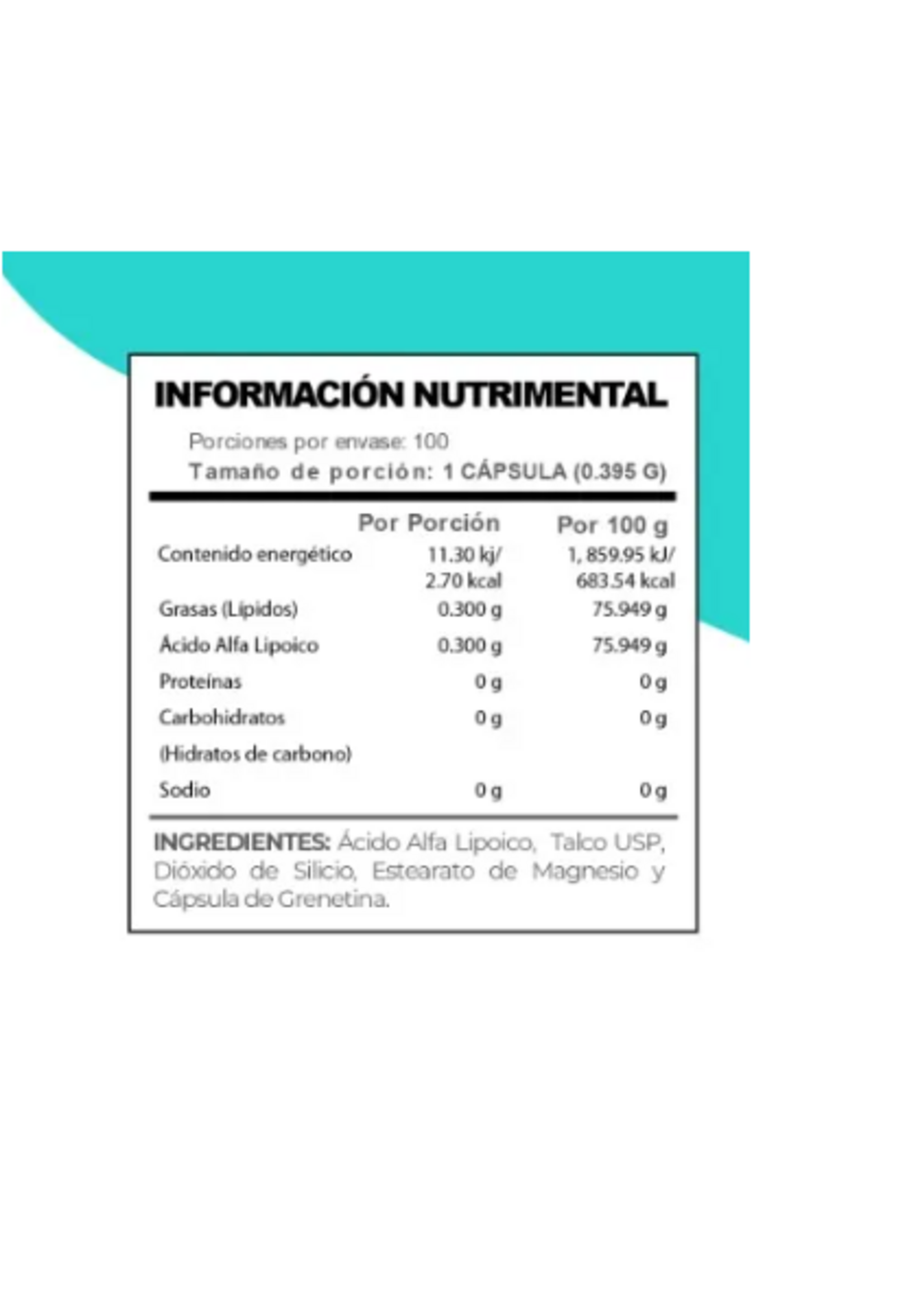 ND EVOLUTION ÁCIDO ALFA LIPOICO (Alpha Lipoic) ND EVOLUTION 100 SERV