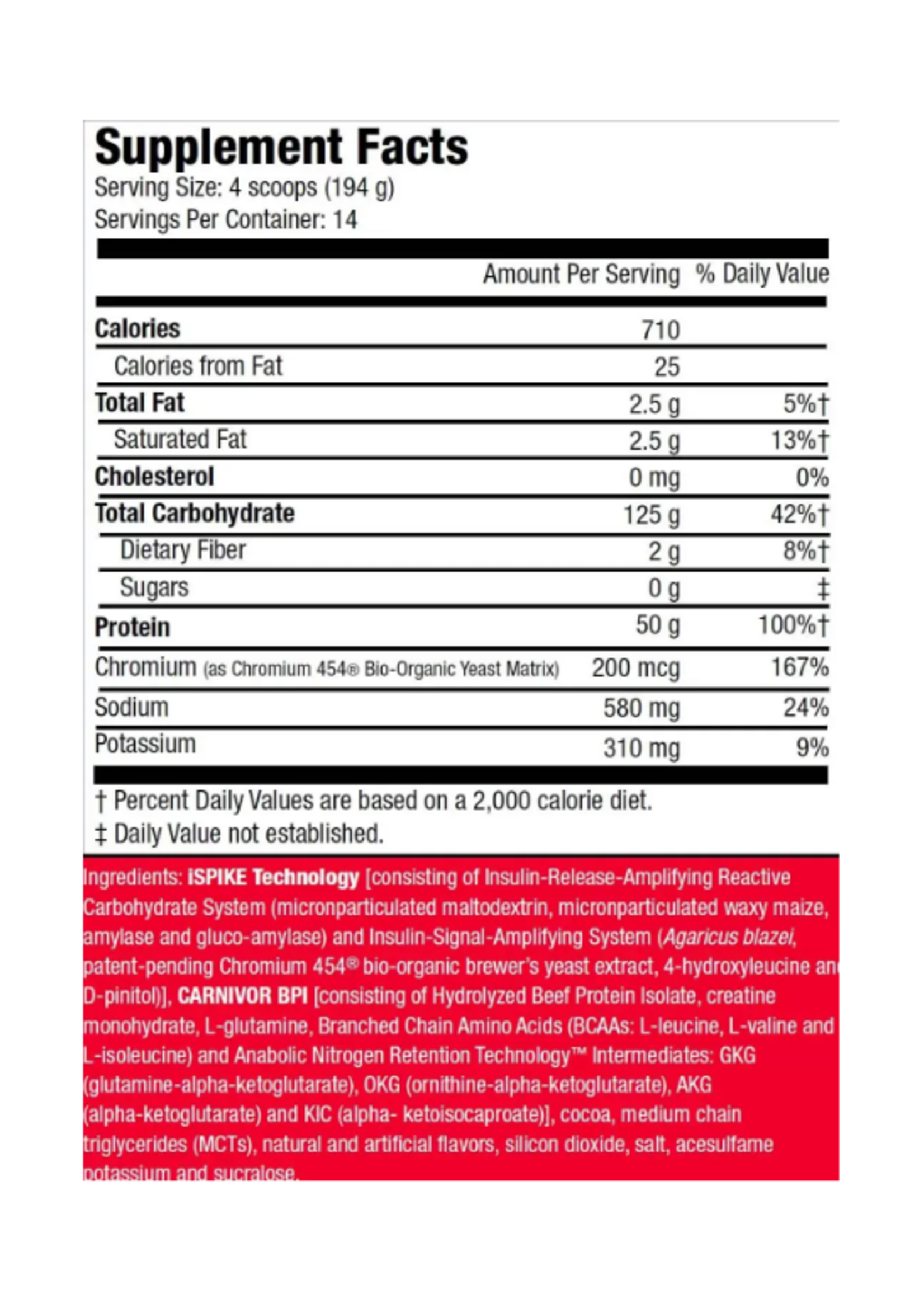 MUSCLE MEDS CARNIVOR MASS 6 LB
