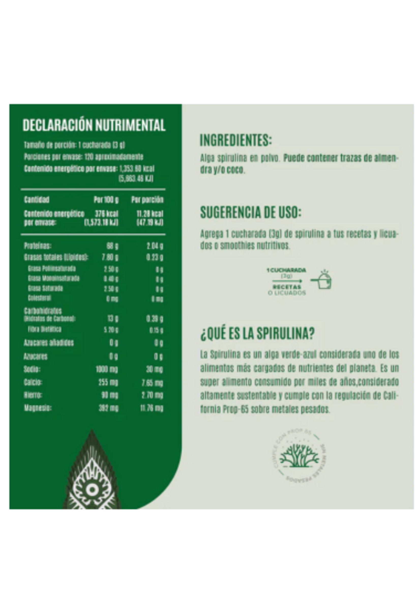 BIRDMAN SPIRULINA BIRDMAN 120 SERV