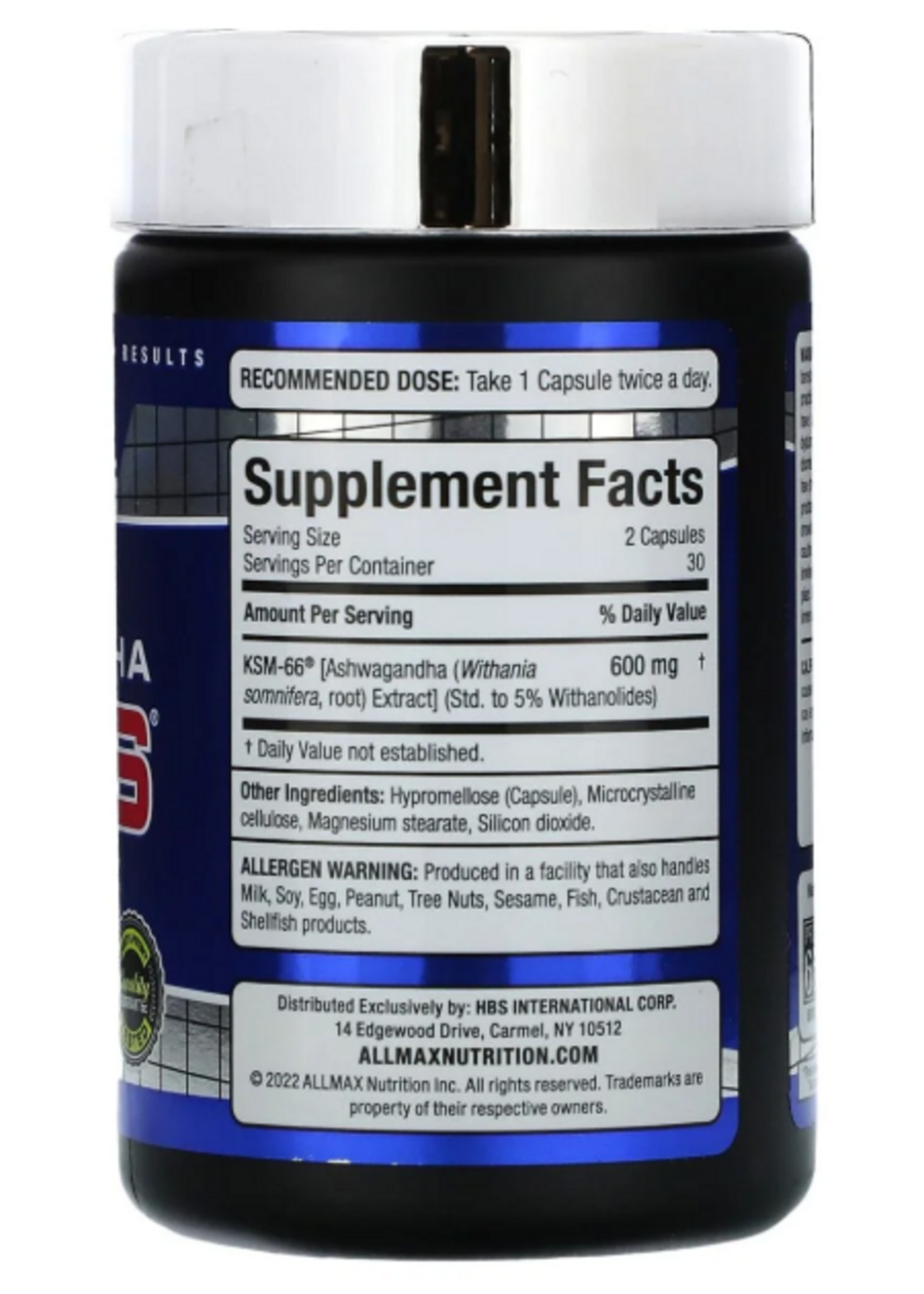 ALLMAX ASHWAGANDA ALLMAX 60 CAP