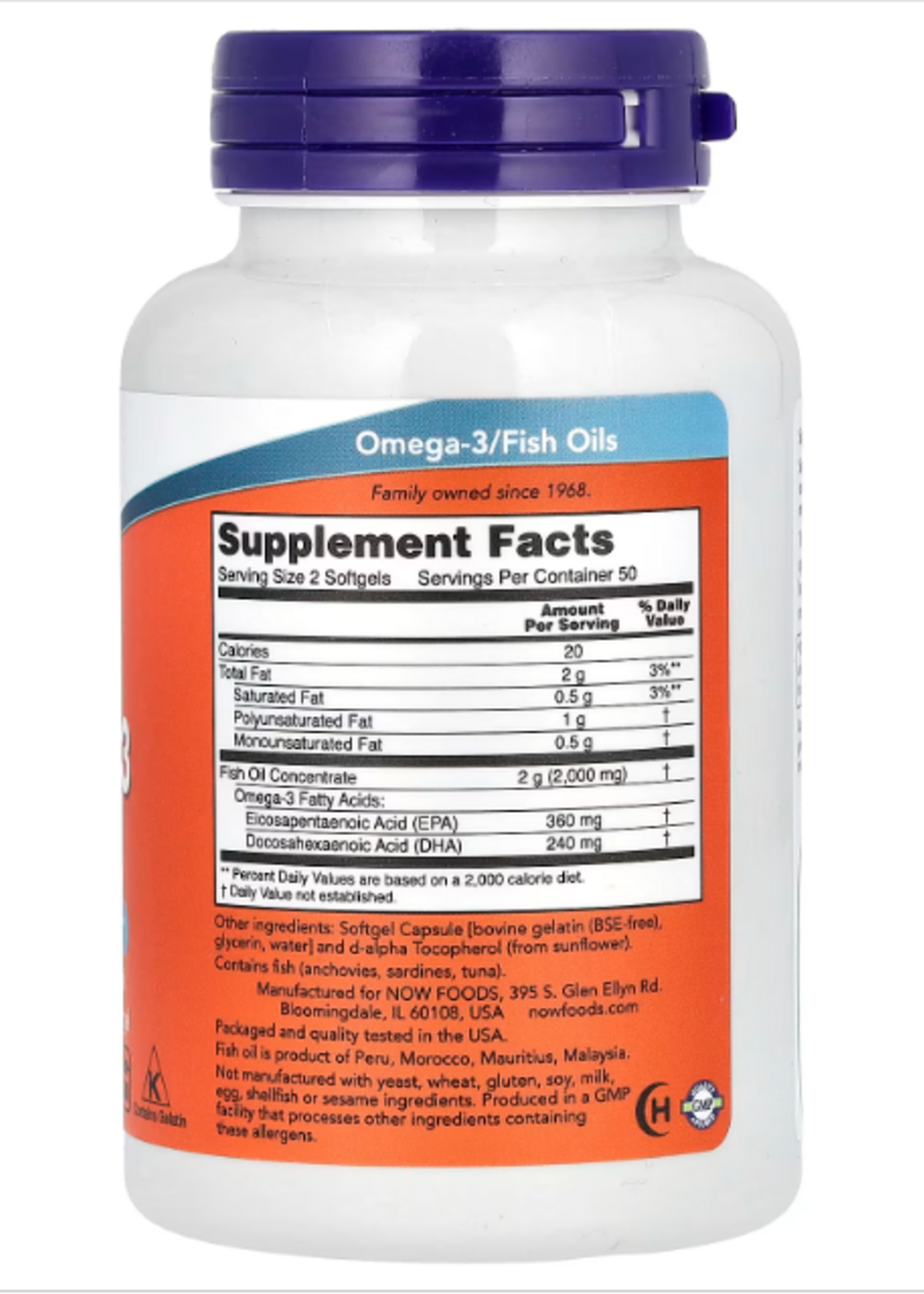 NOW OMEGA 3 FISH OIL NOW 1000 MG 100 SOFTGELS