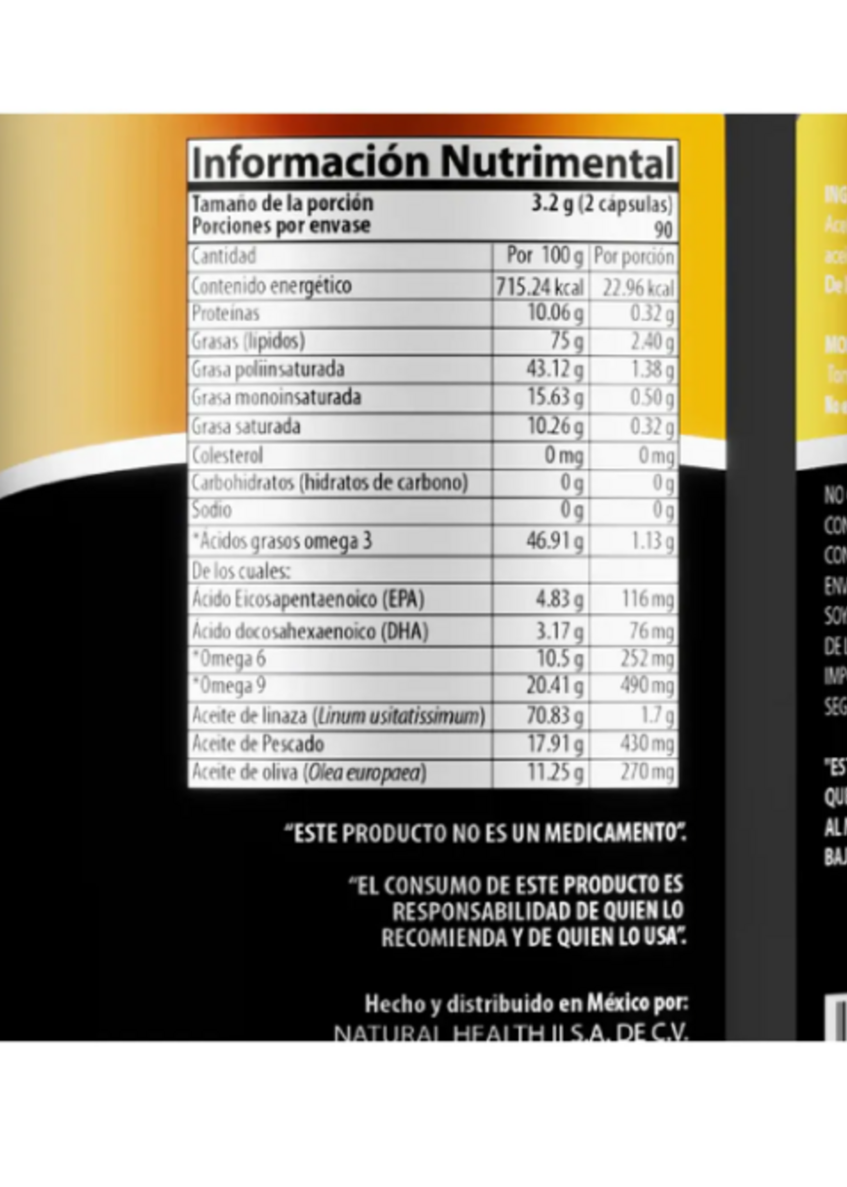 NATURAL HEALTH OMEGA 3, 6 Y 9 NATURAL HEALTH 180 CAP
