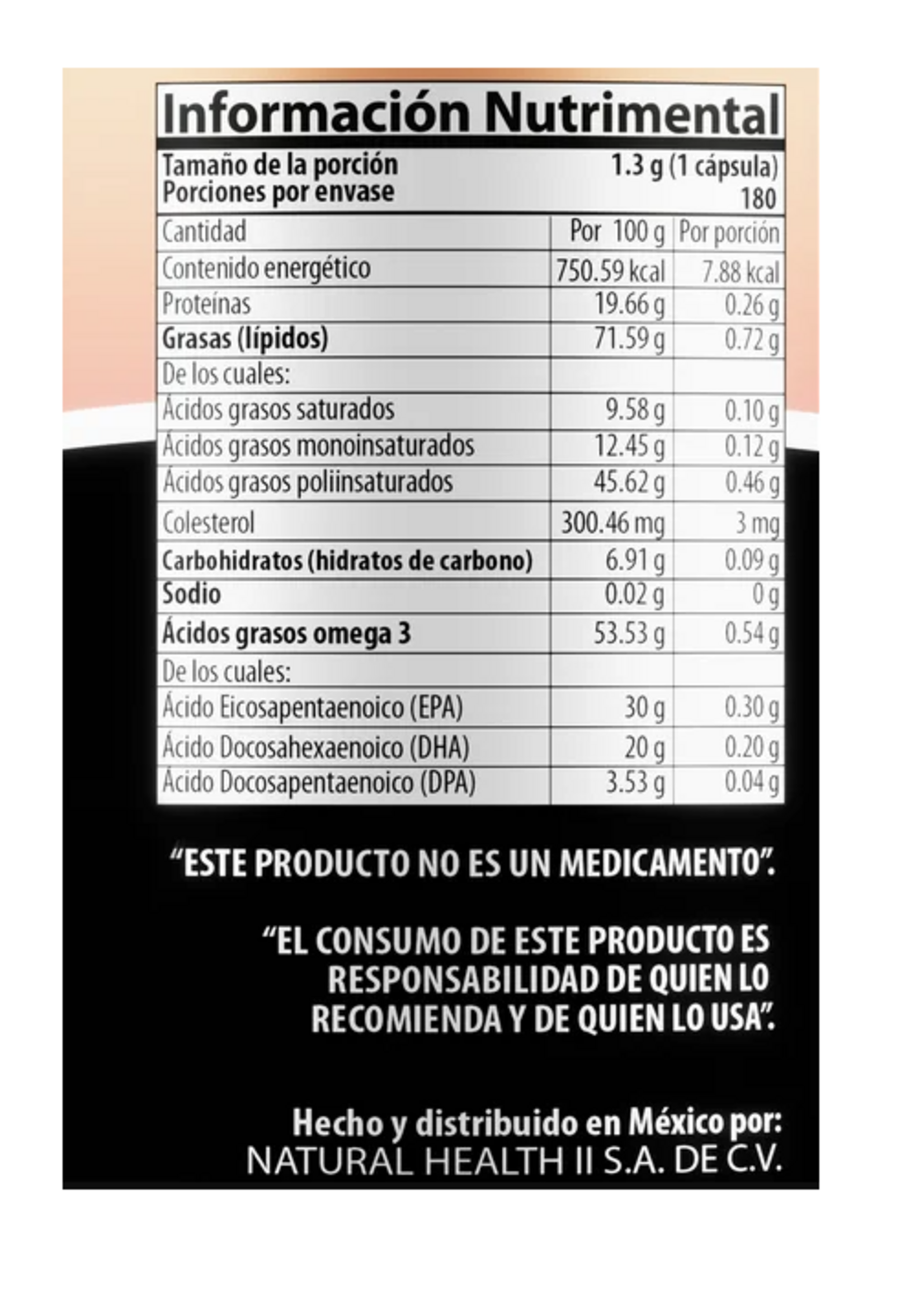 NATURAL HEALTH ACEITE SALMON NORUEGO NATURAL HEALTH 180 CAP