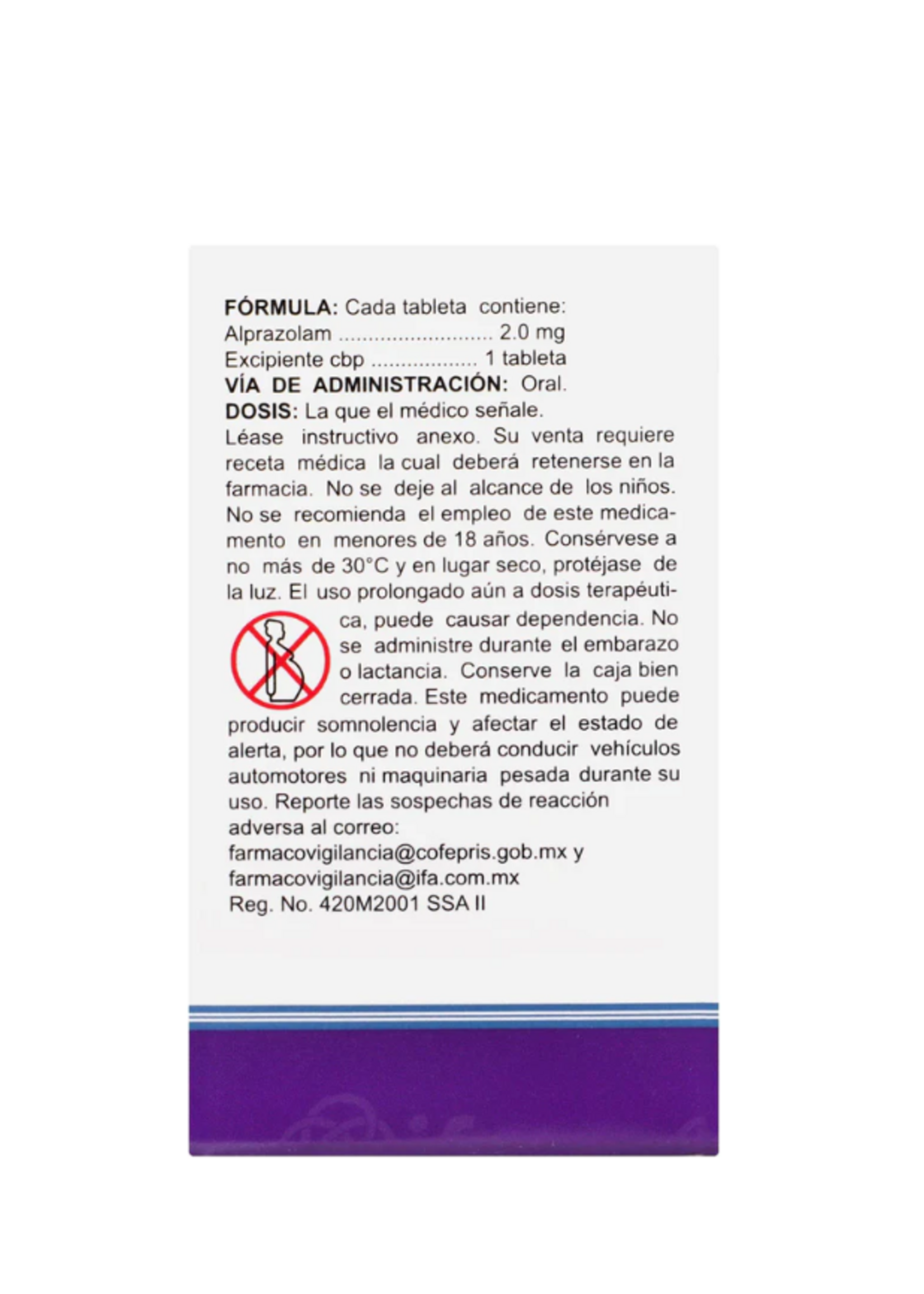 IFA (FARMAPRAM) ALPRAZOLAM 2.0 MG 30 TAB