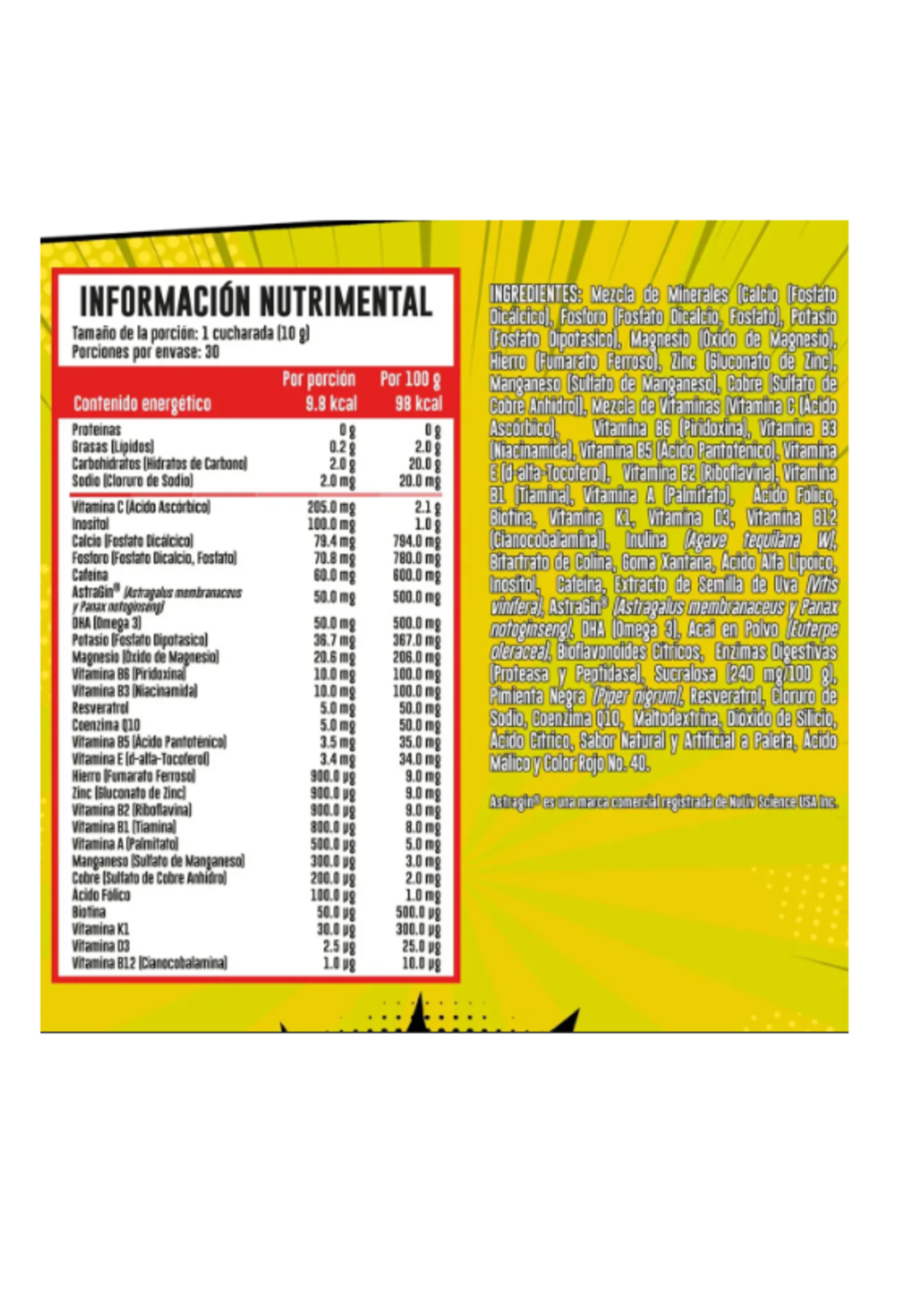 COMICS ENERGY VITAMINAS Y MINERALES (Multivitamínico) COMICS 30 SERV PALETA POP
