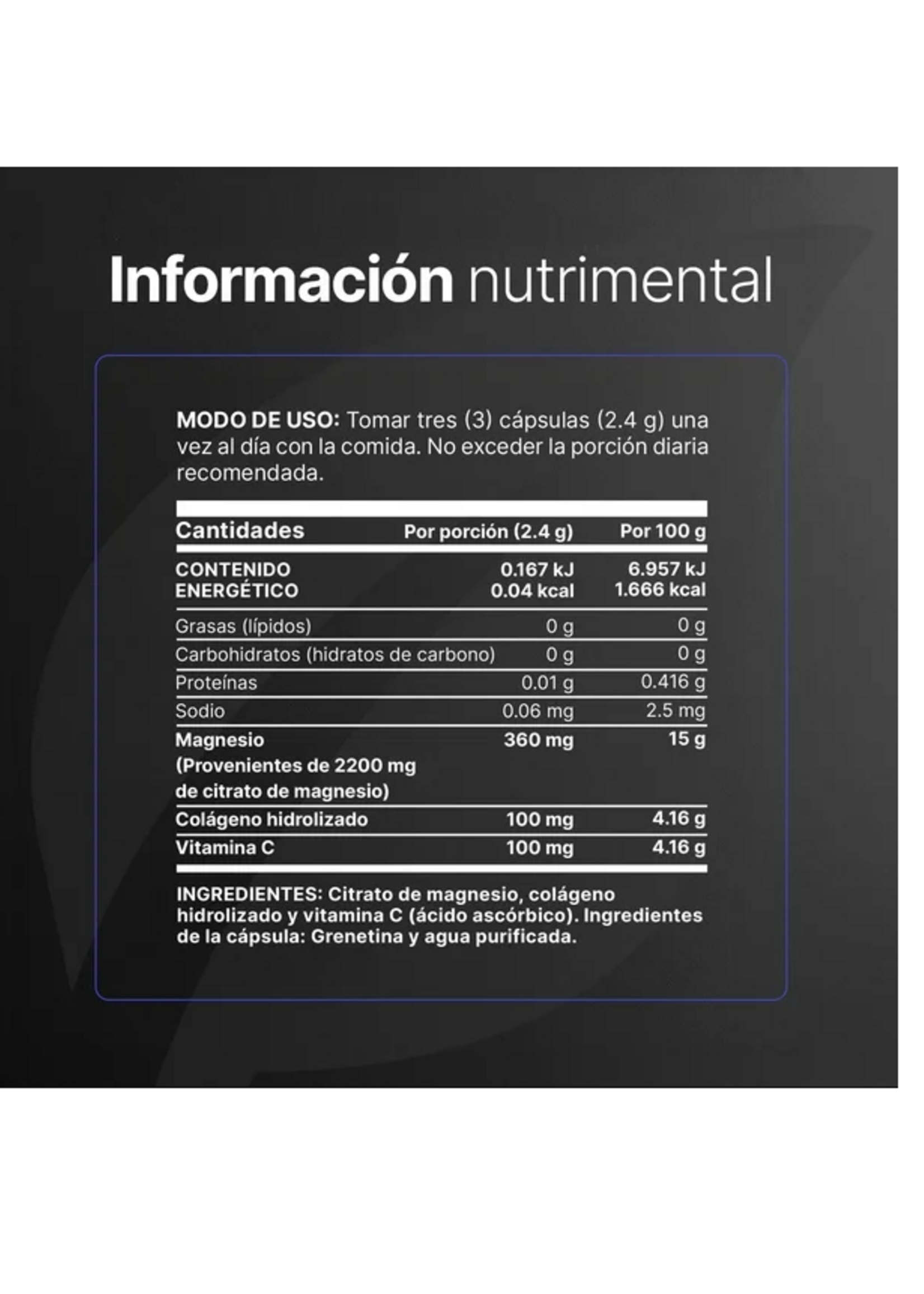 B LIFE CITRATO DE MAGNESIO B LIFE 800 MG 240 CAP