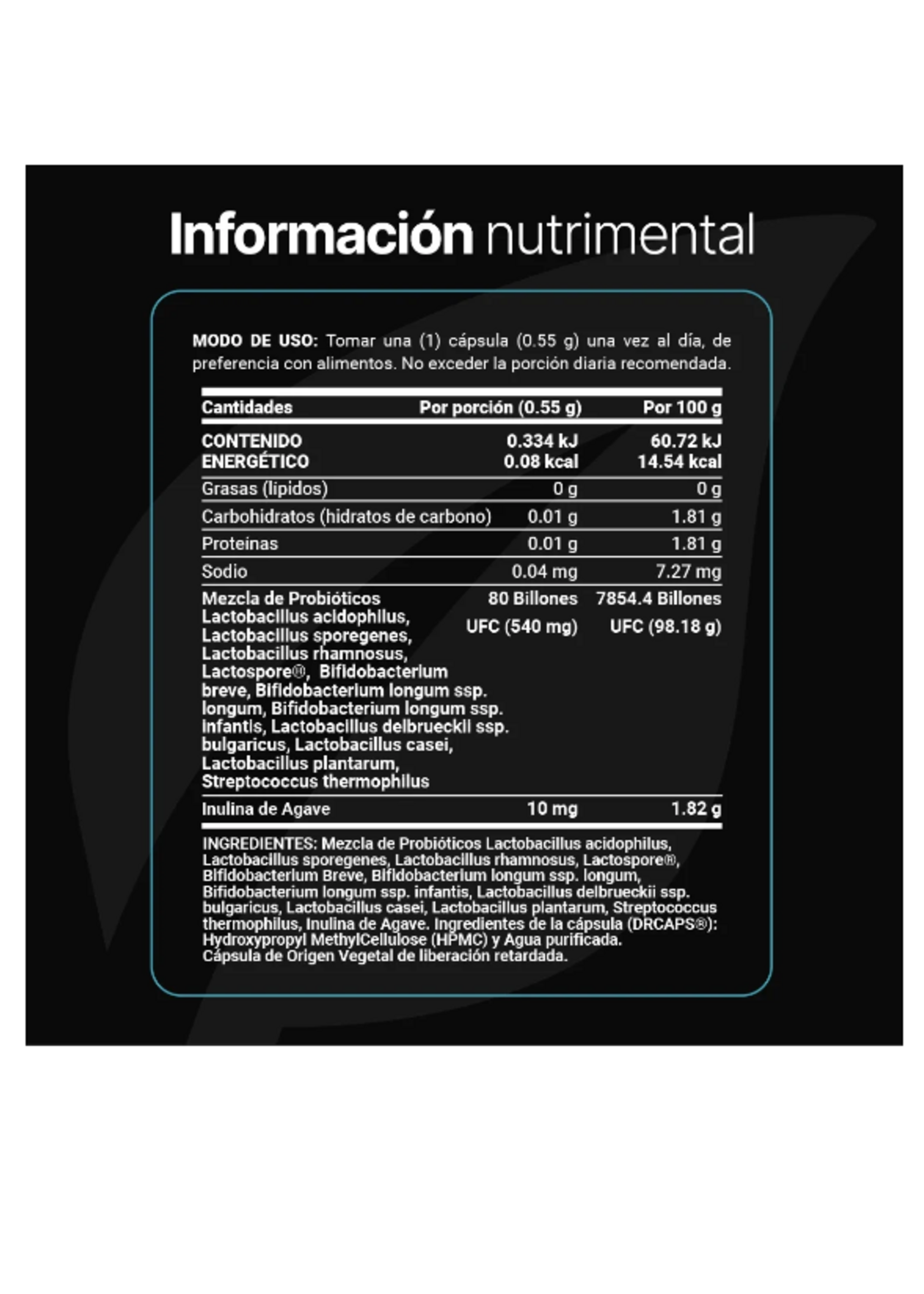 B LIFE 80 BILLONES DE PROBIOTICOS B LIFE 550 MG 60 CAP