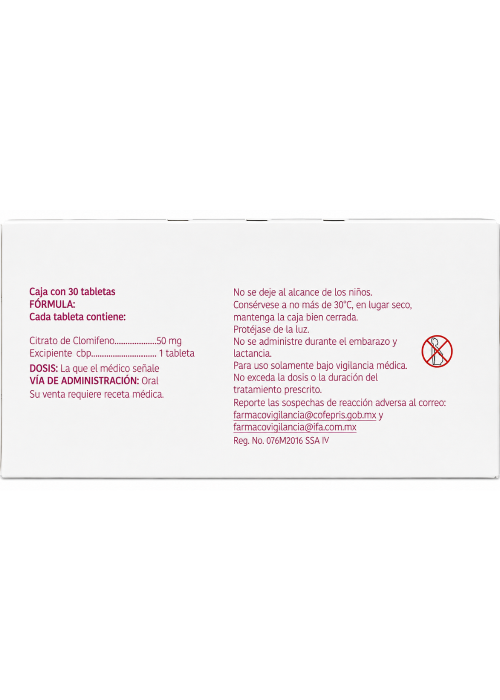 TEMPUS PHARMA CLOMIFENO 50 MG 30 TAB TEMPUS PHARMA