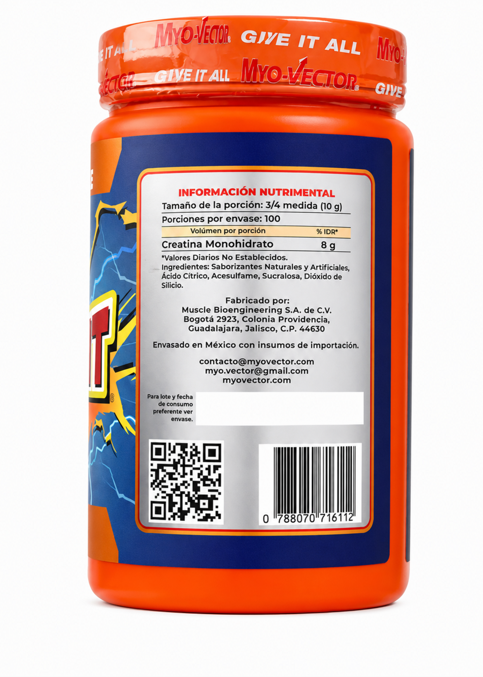 MYOVECTOR CREATINA BOTE DRAGONFIT 100 SERV MYOVECTOR (8GR X SERVICIO)