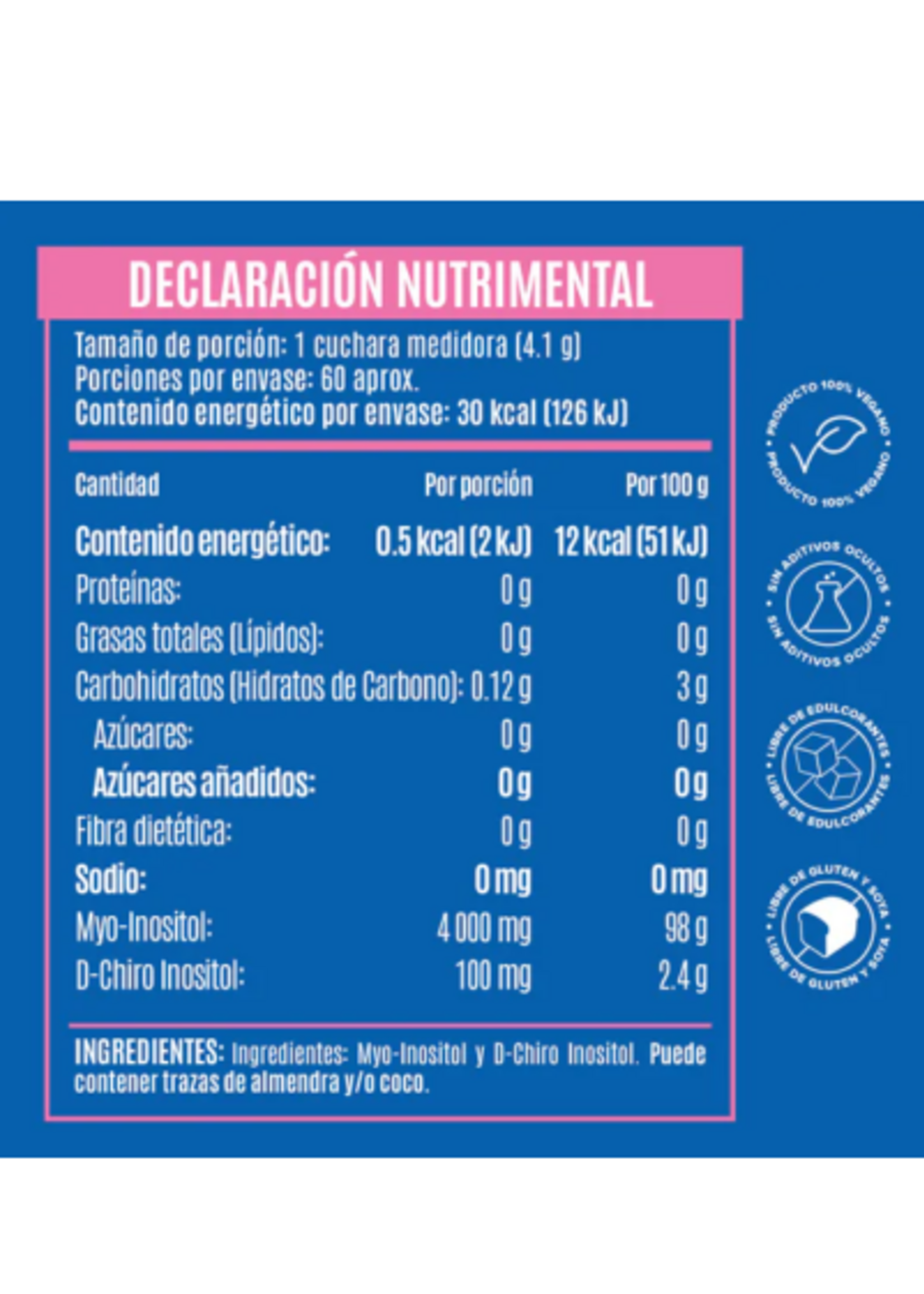 BIRDMAN MYO & D-CHIRO INOSITOL 60 SERV (POLVO) BIRDMAN