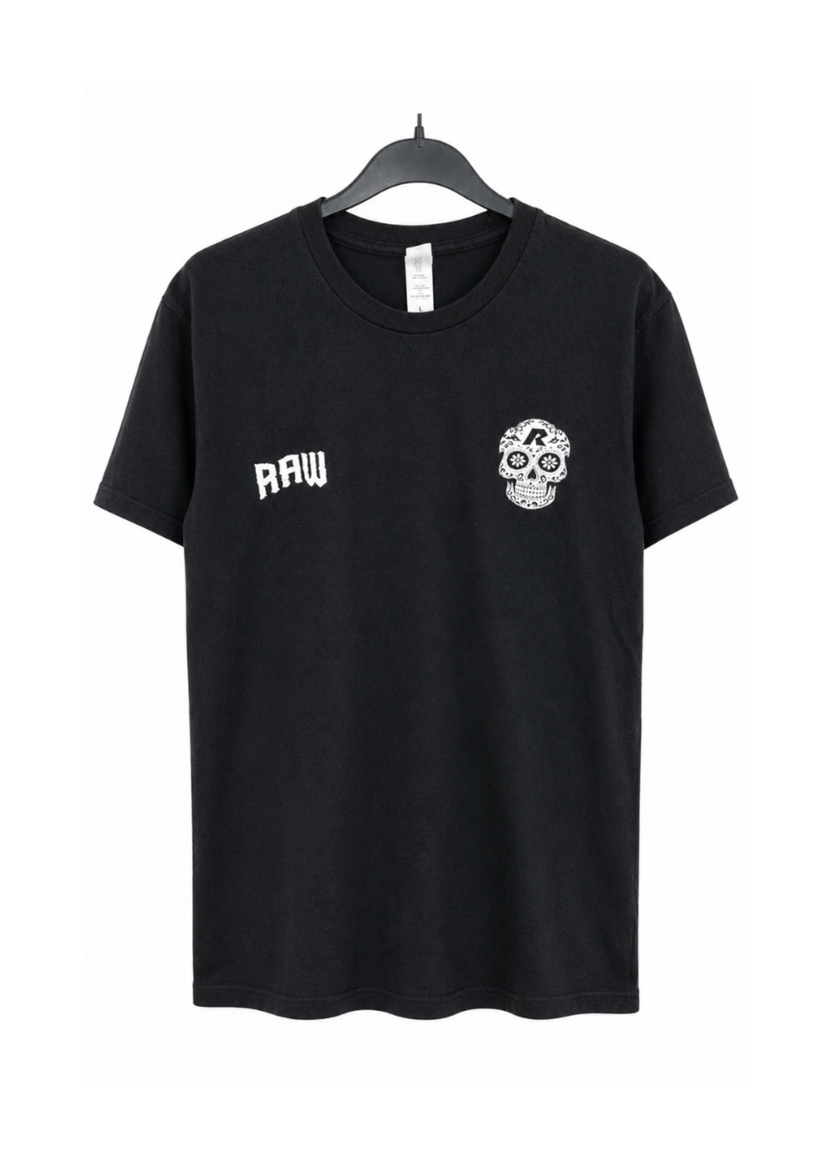 RAW PLAYERA RAW NEGRA SKULL MEXICO