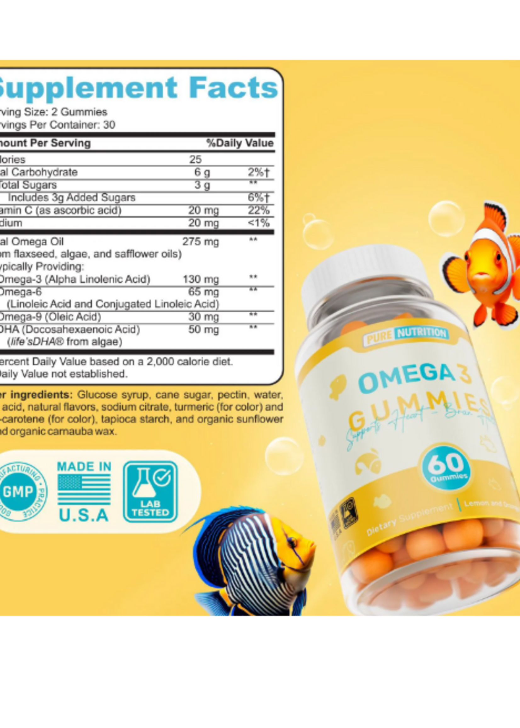 PURE NUTRITION OMEGA 3 60 GUMMIES PURE NUTRITION