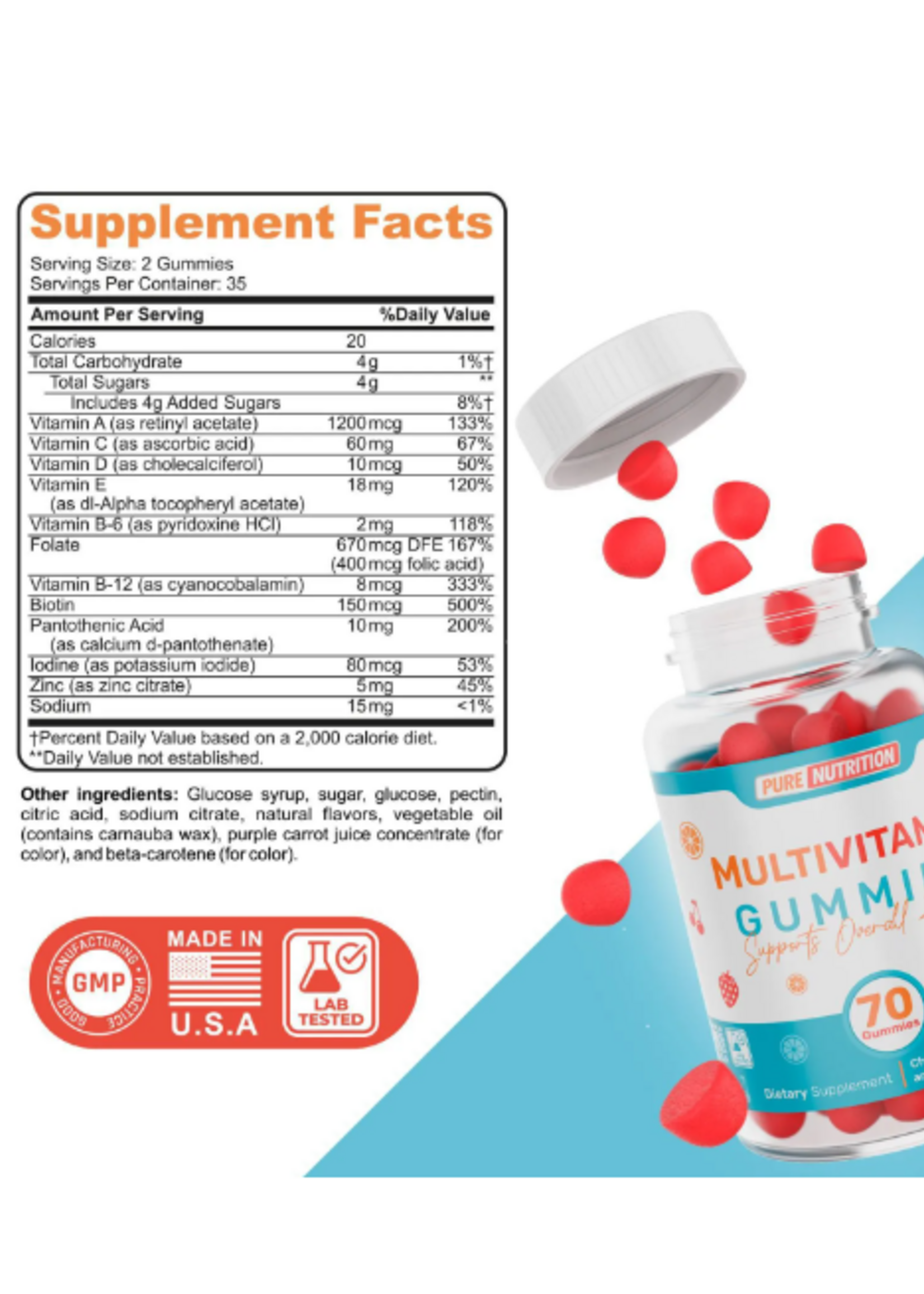 PURE NUTRITION MULTIVITAMIN 70 GUMMIES PURE NUTRITION
