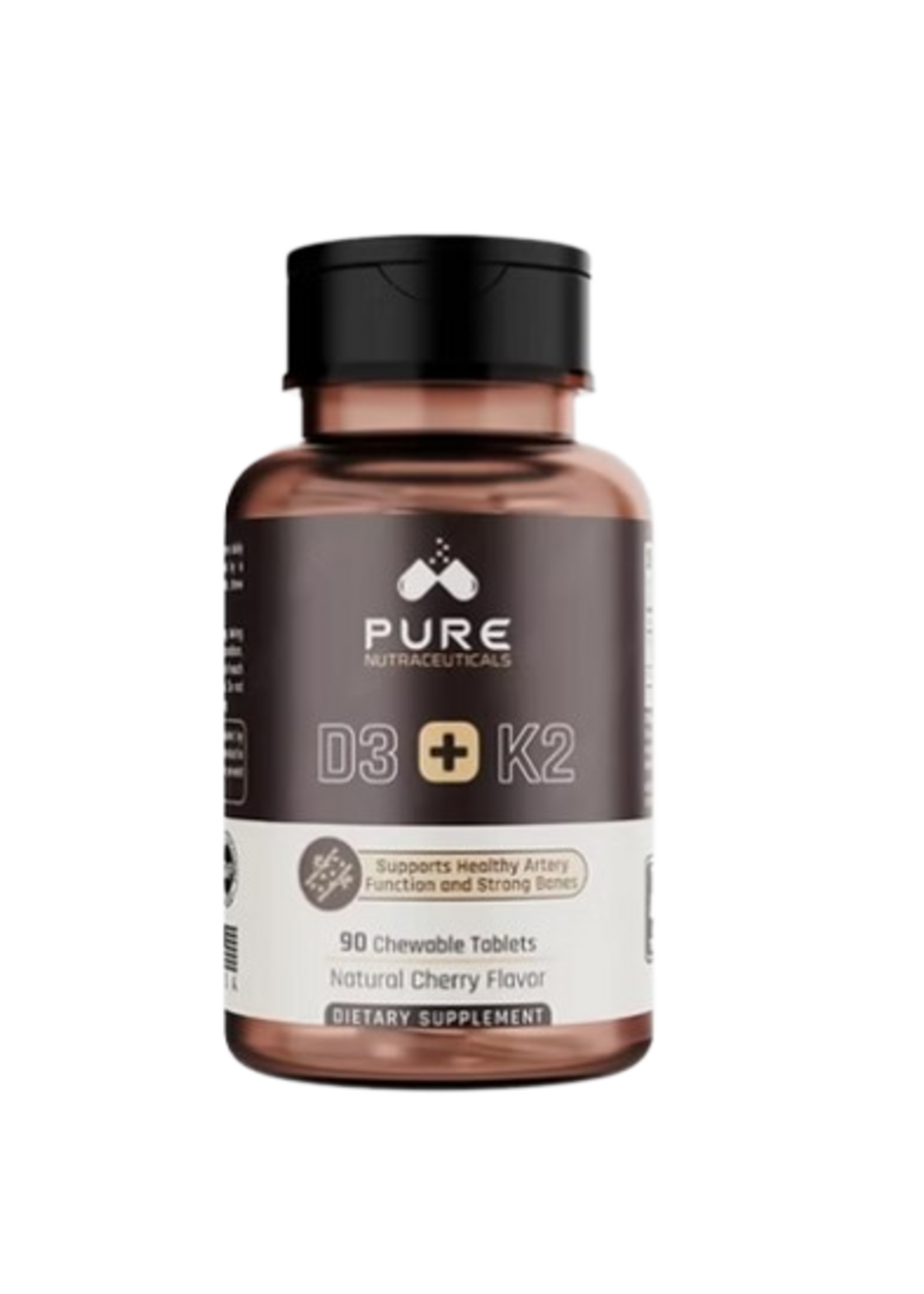 PURE NUTRACEUTICALS VITAMINA D3 + K2 90 TABLETAS CHERRY PURE NUTRACEUTICALS