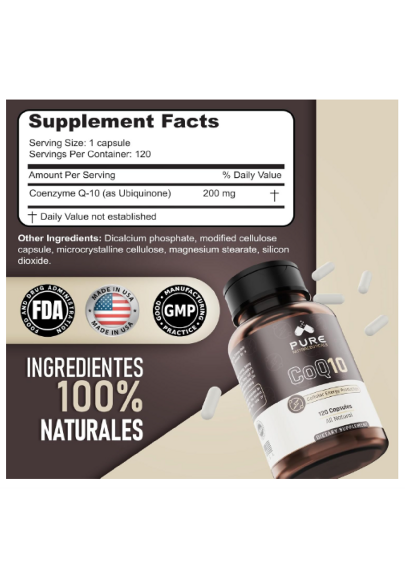 PURE NUTRACEUTICALS CoQ10 200 MG 120 CAPS PURE NUTRACEUTICALS