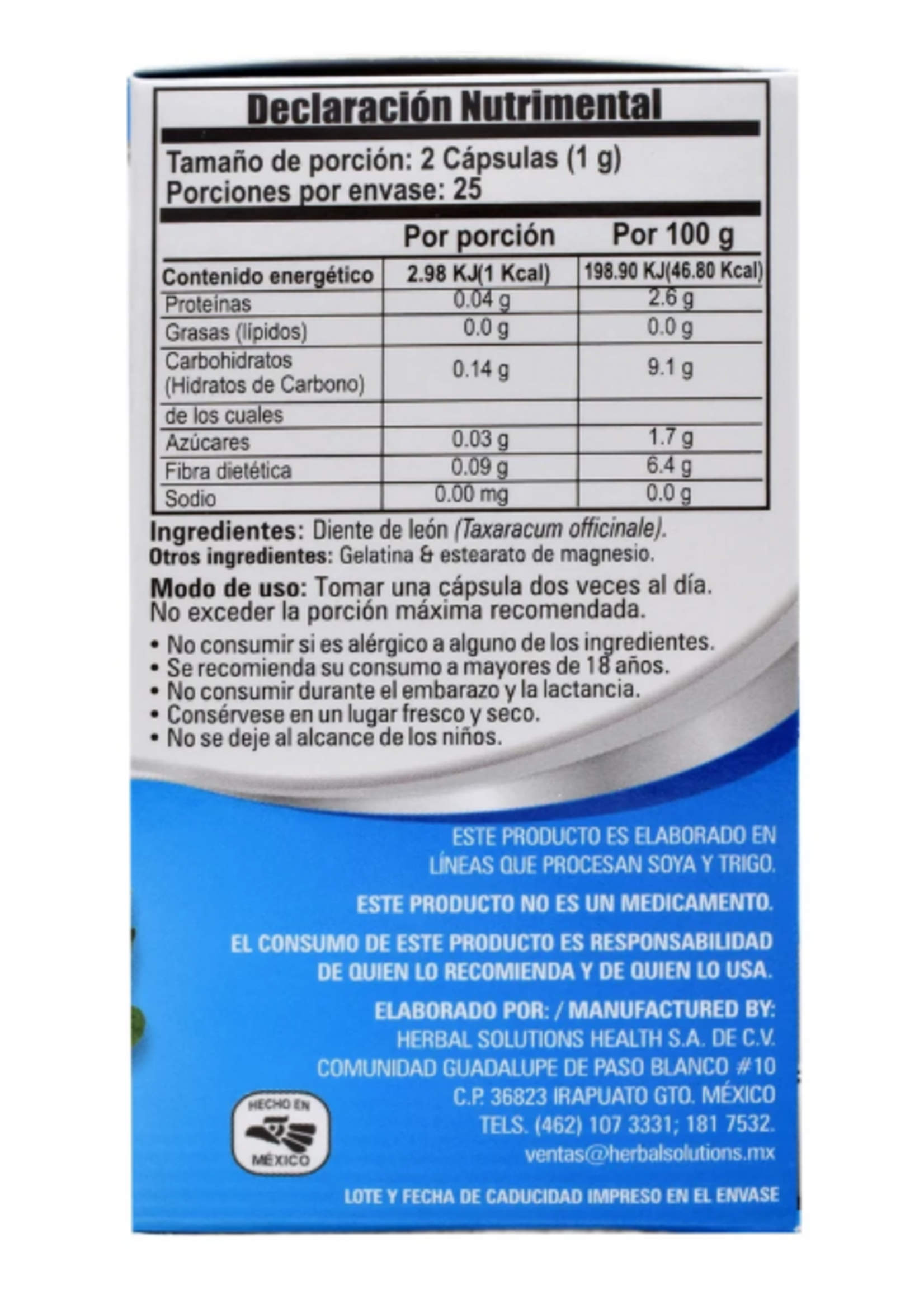 VITALAEL DIENTE DE LEON 50 CAPS 500 MG VITALAEL