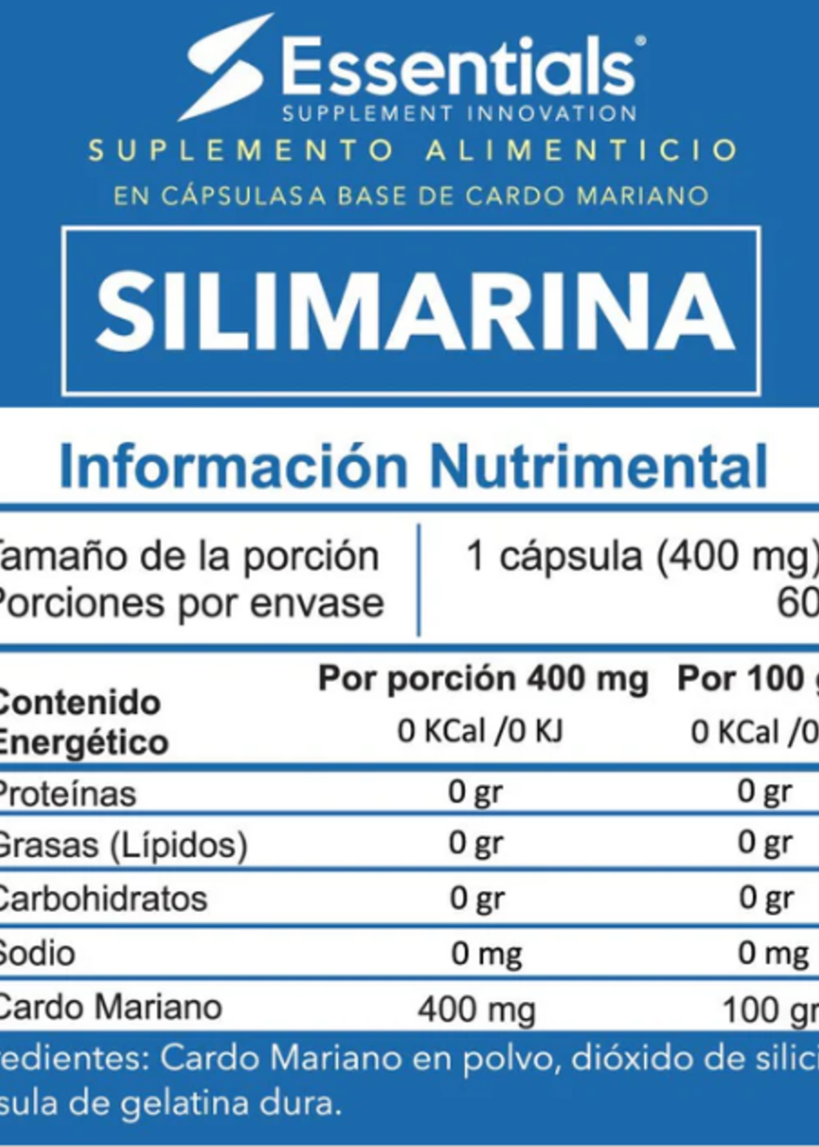 ESSENTIALS SILIMARINA ESSENTIAL 60 CAP
