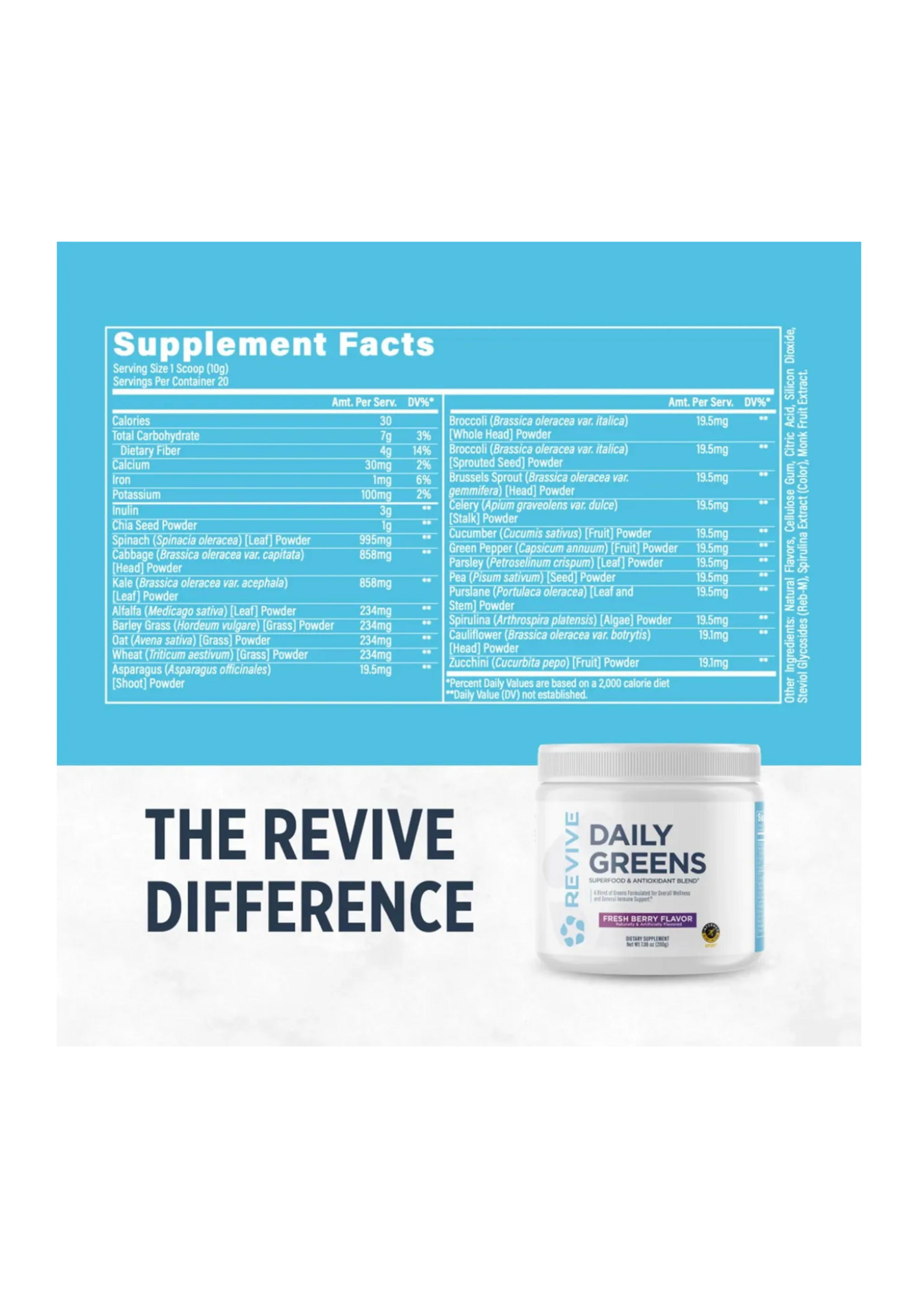 REVIVE DAILY GREENS REVIVE 30 SERV