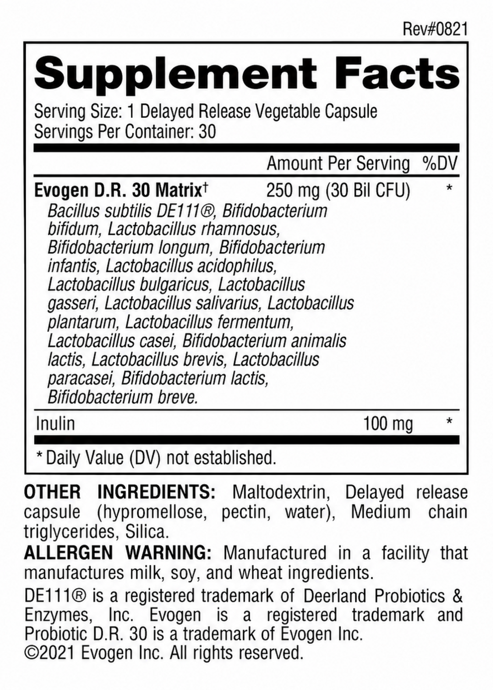 EVOGEN PROBIOTICOS EVOGEN 30 CAP