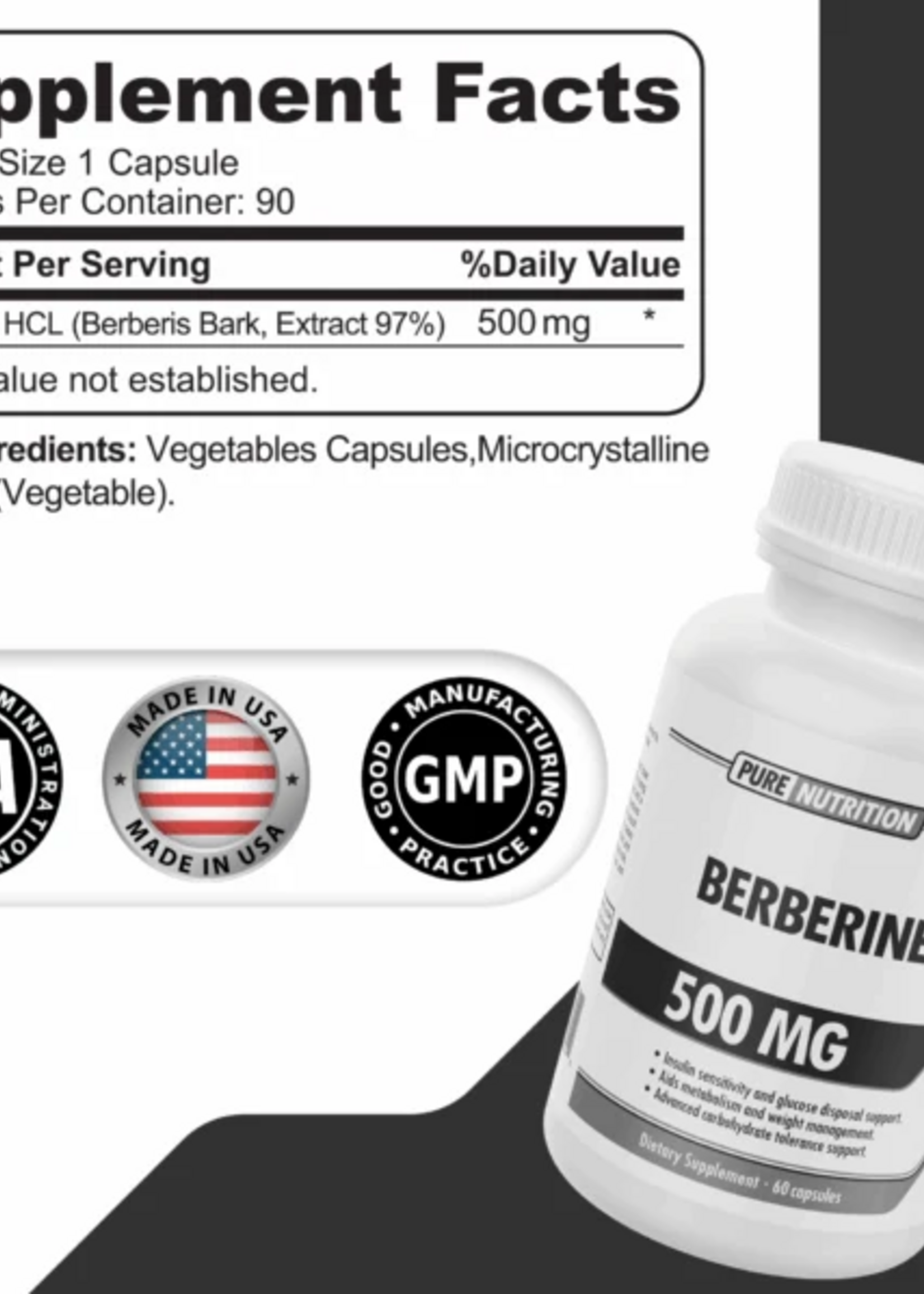 PURE NUTRITION BERBERINA PURE NUTRITION 500 MG/60 CAP