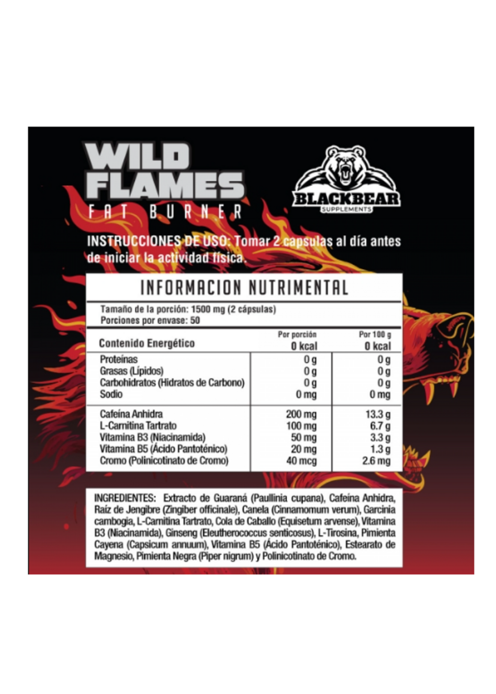 BLACKBEAR WILD FLAMES BLACKBEAR 100 CAP