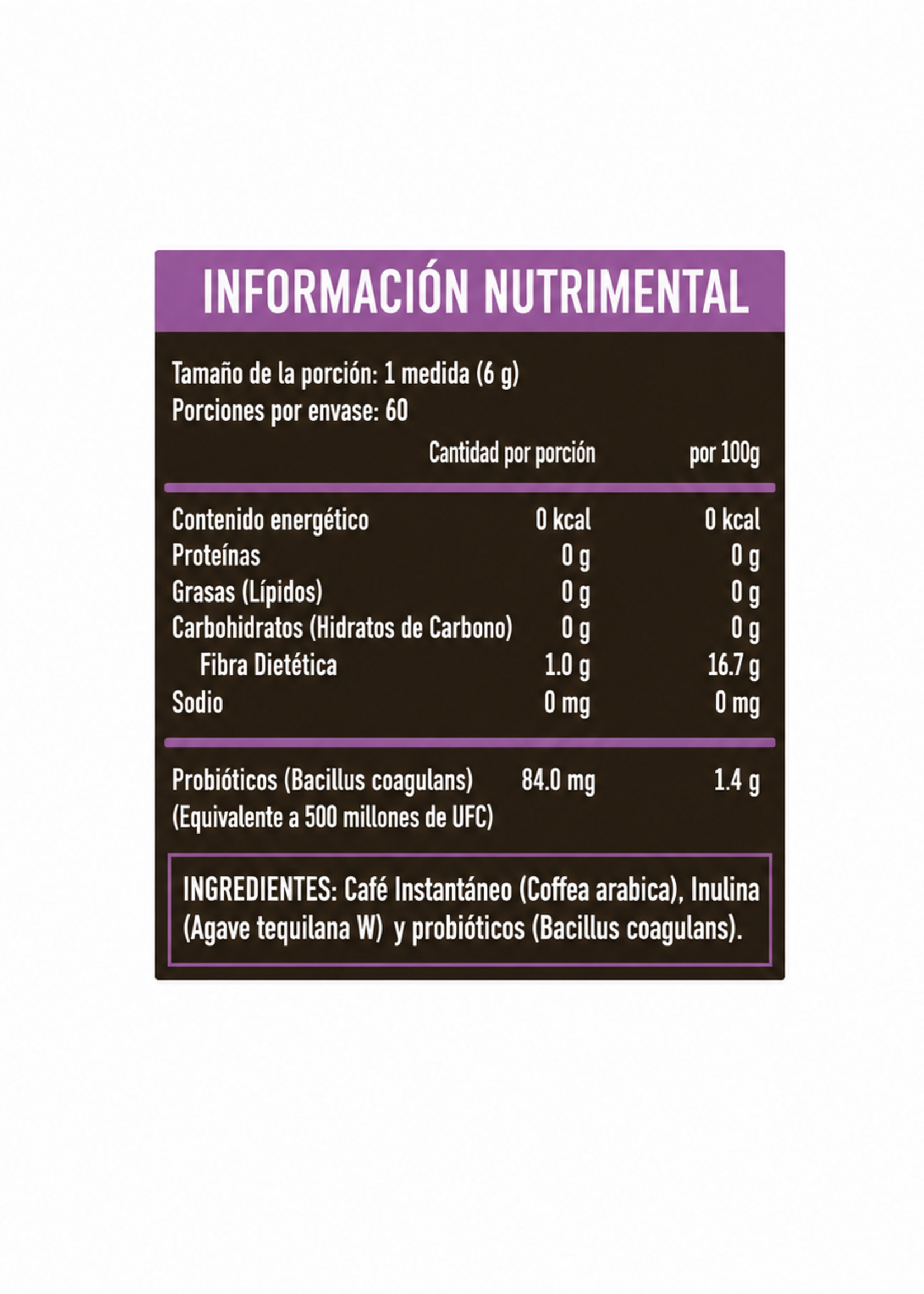 ADVANCE NUTRITION COFFEE PREBIOTICOS Y PROBIOTICOS ADVANCE 60 SERV