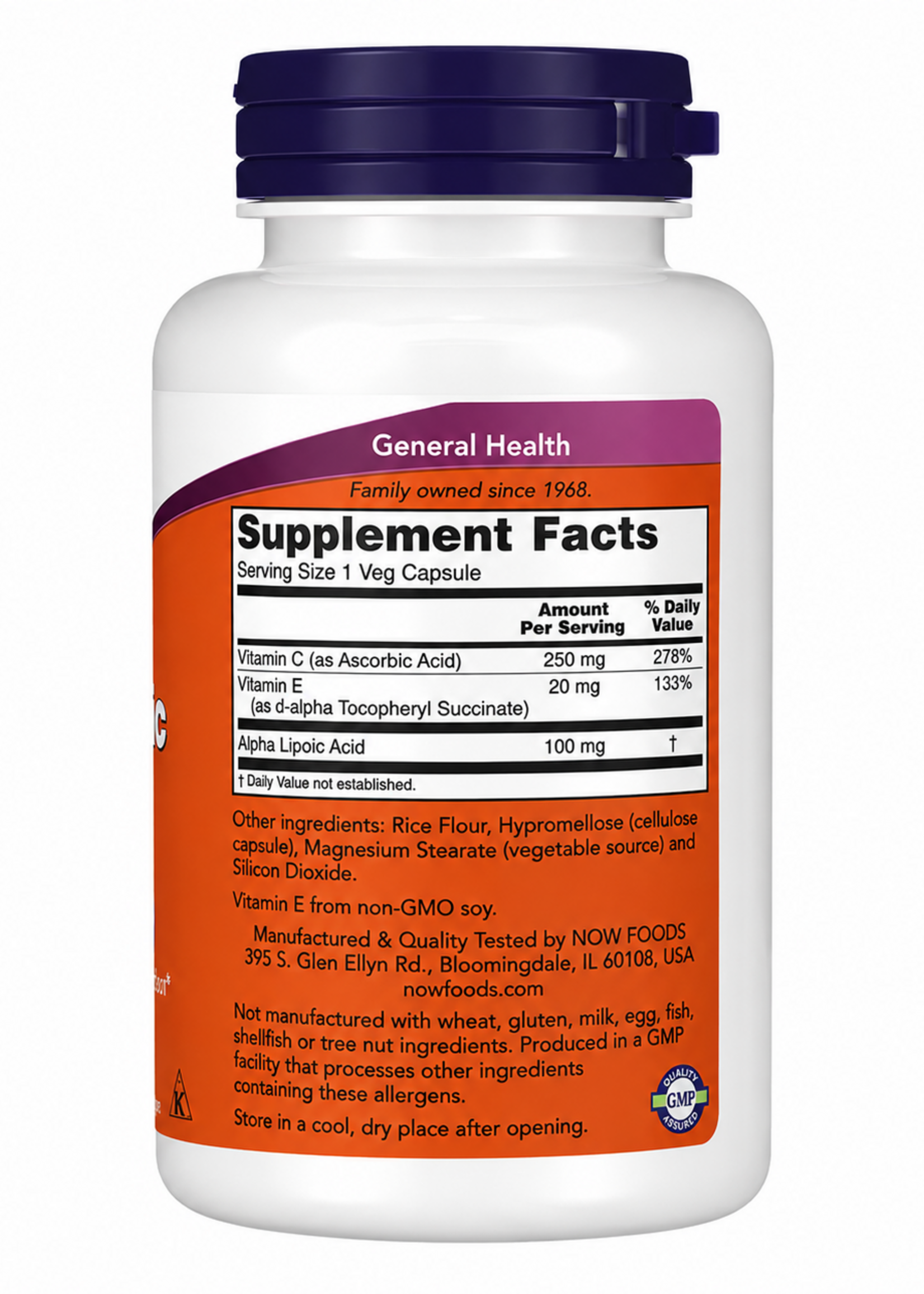 NOW ALPHA LIPOIC ACID NOW 100 MG 60 CAP