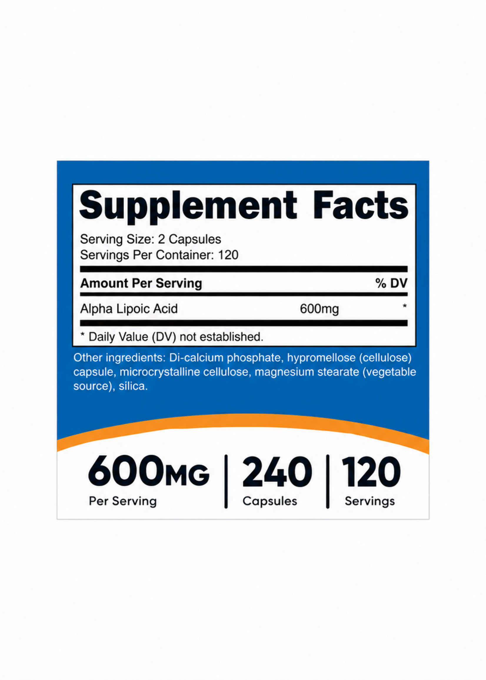 NUTRICOST ALPHA LIPOIC ACID 600MG 240 CAP NUTRICOST