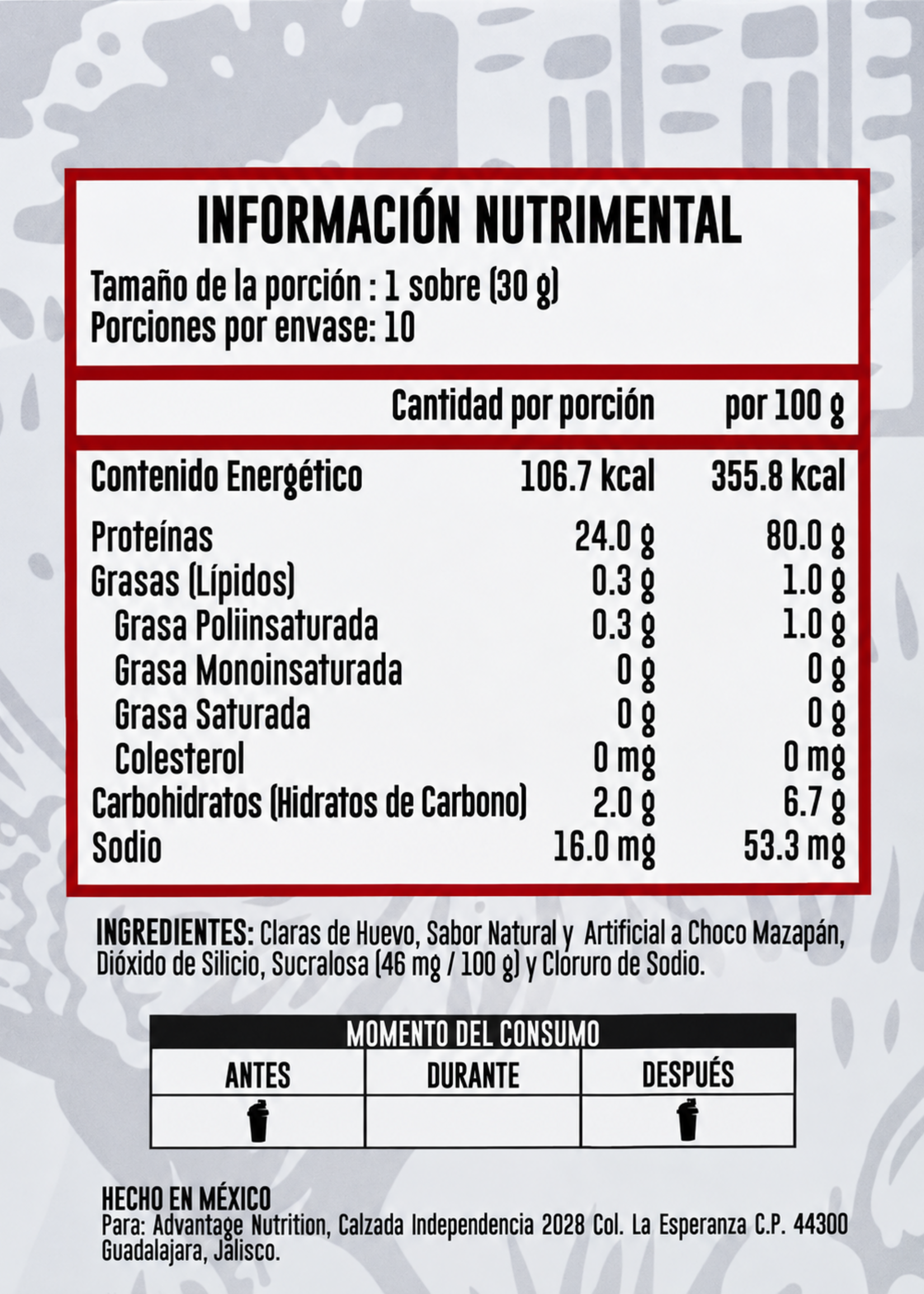 ADVANCE NUTRITION MUESTRA CLARA DE HUEVO NATURALS