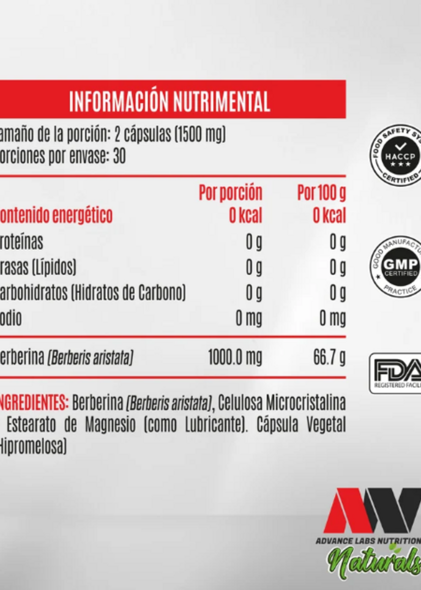 ADVANCE NUTRITION BERBERINA ADVANCE 60 CAP